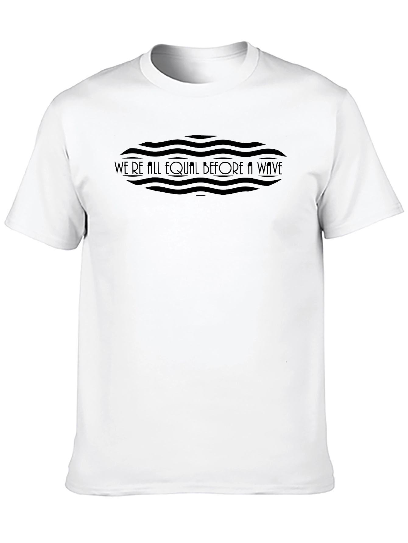 Black T-Shirt: Were All Equal Before a Wave Graphic Tee