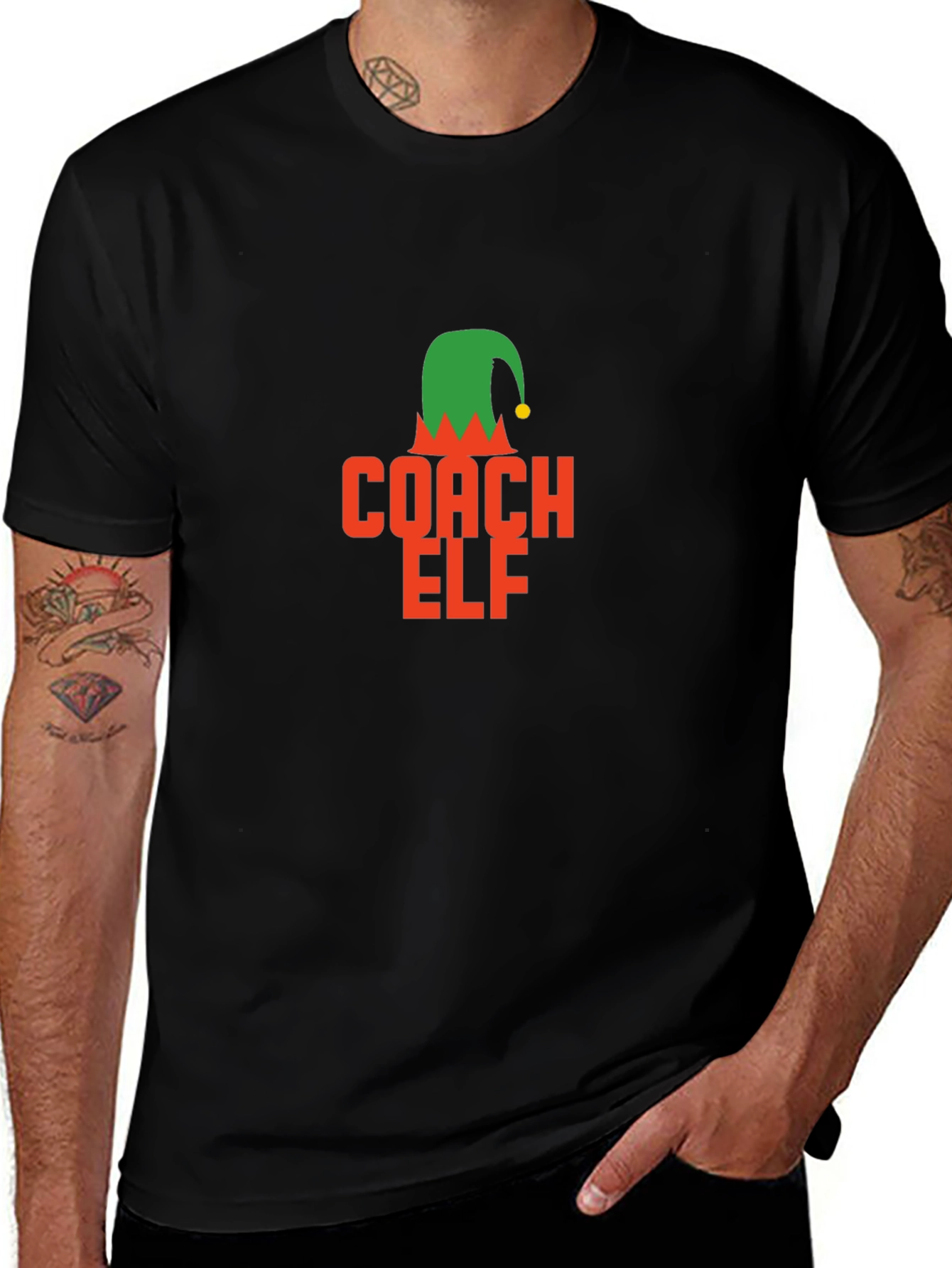 Coach Elf Graphic Tee - Holiday Humor