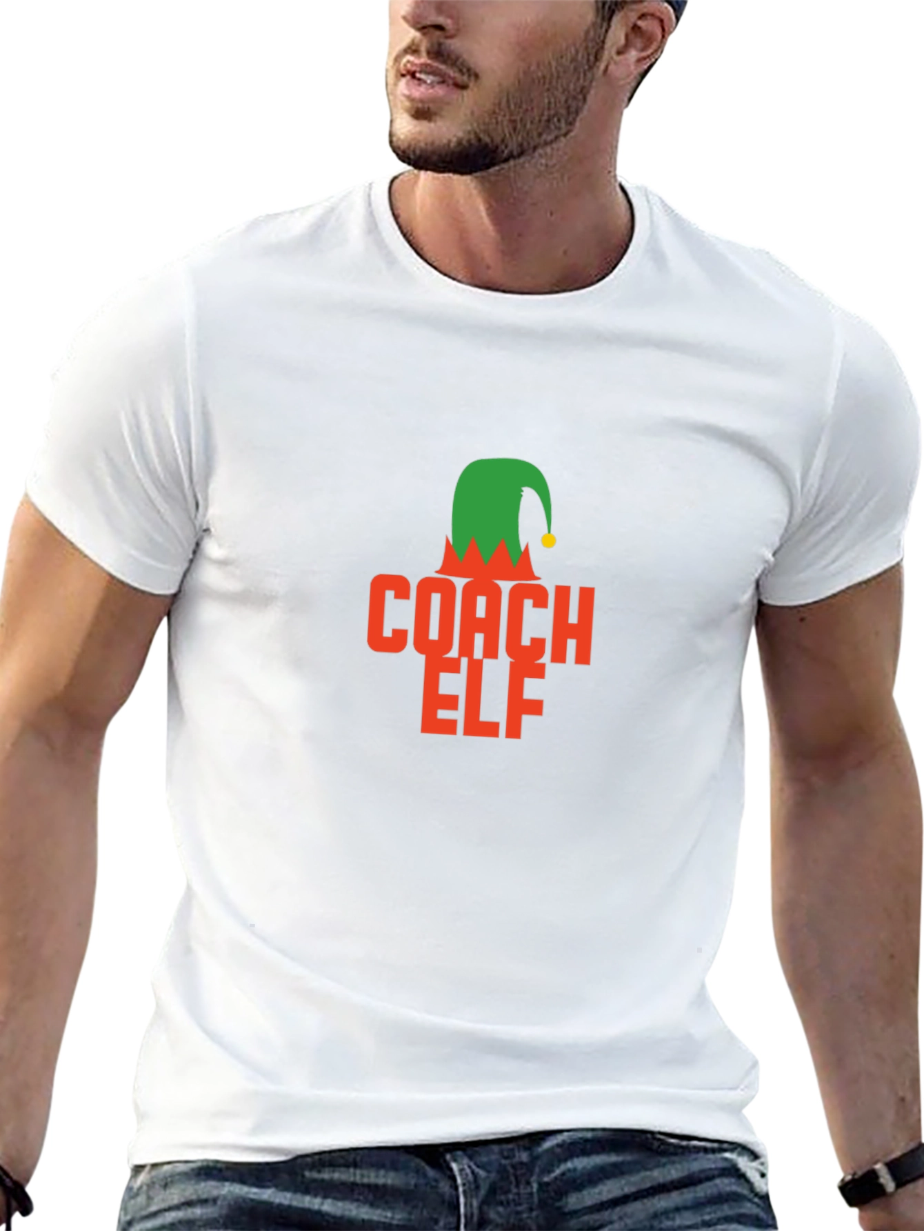 Coach Elf Graphic Tee - Holiday Humor