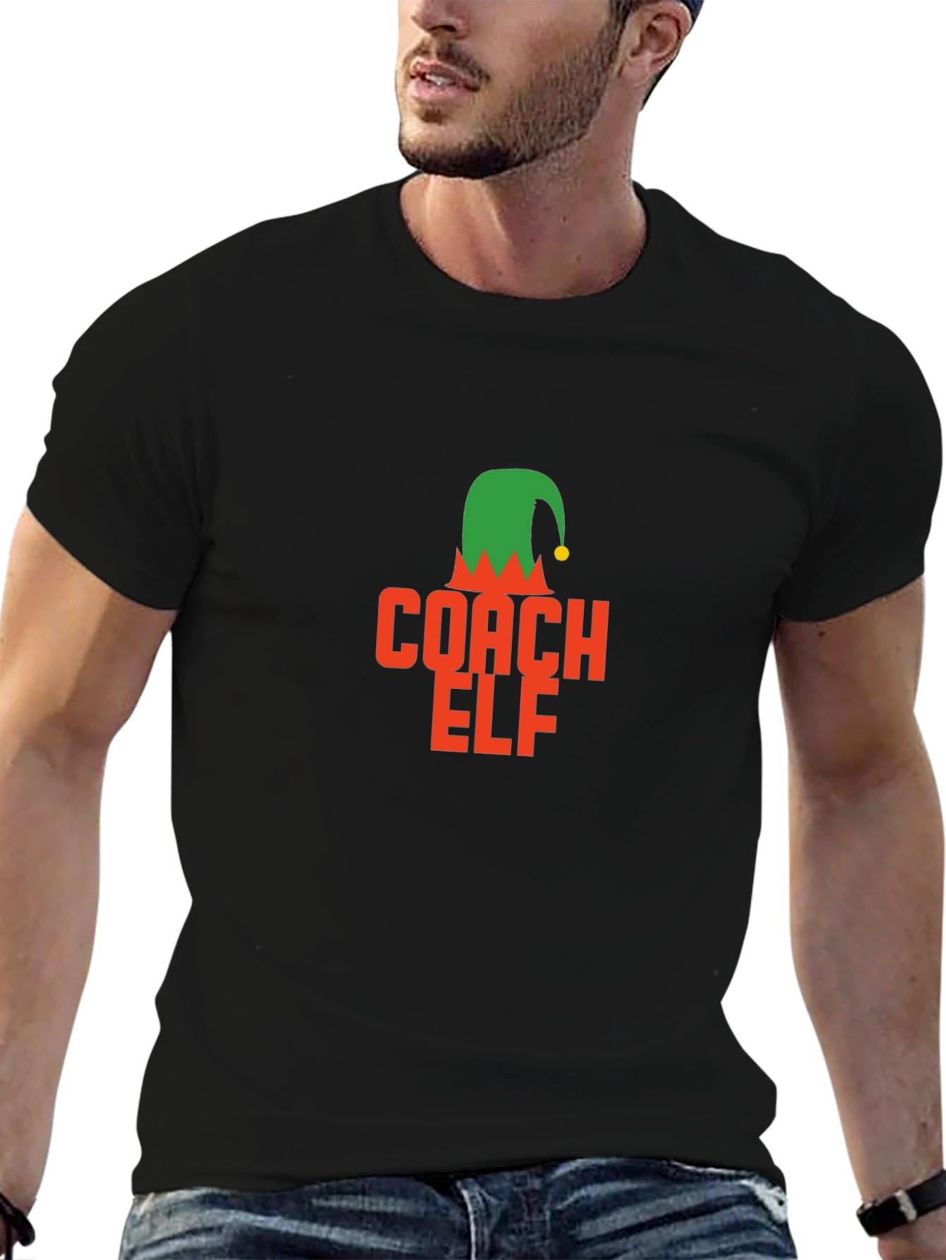 Coach Elf Graphic Tee - Holiday Humor