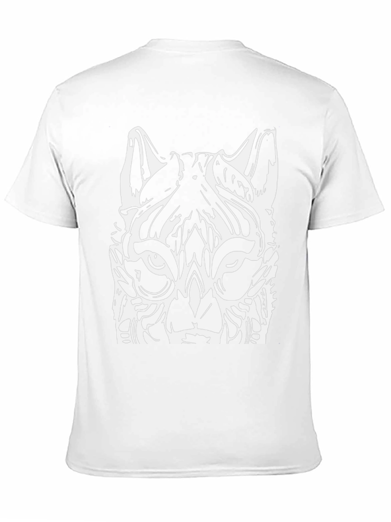 Bold Black Tee with White Wolf Graphic
