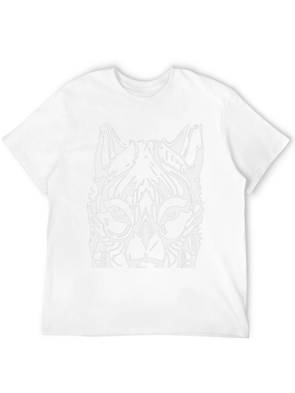 Bold Black Tee with White Wolf Graphic