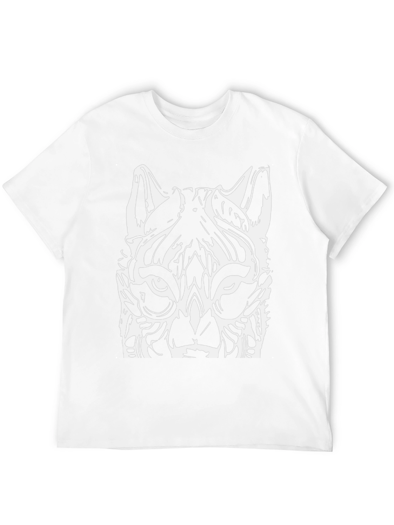 Bold Black Tee with White Wolf Graphic