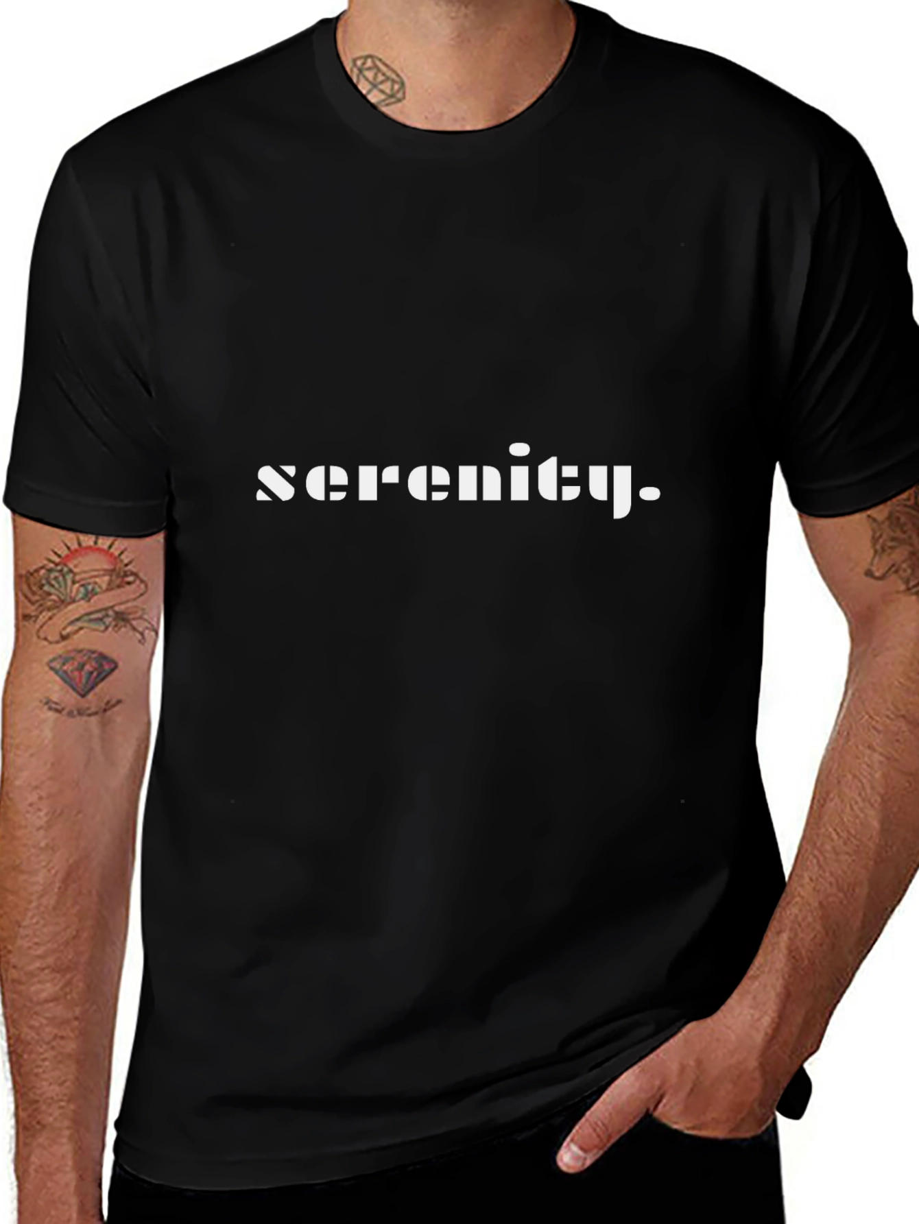 Serenity Black T-Shirt - Modern Minimalist Design