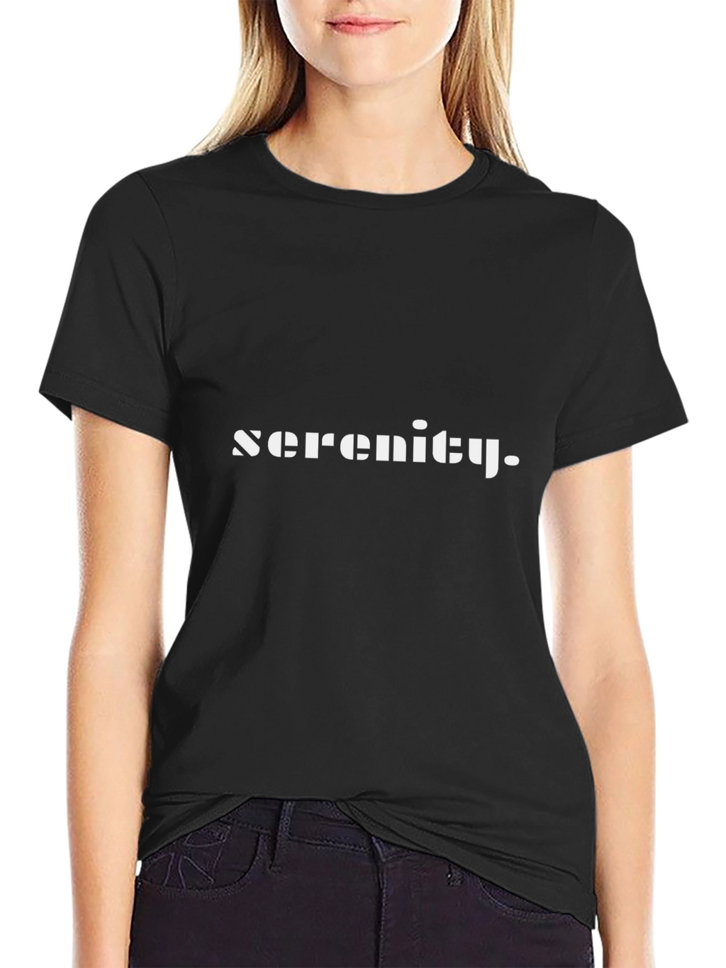 Serenity Black T-Shirt - Modern Minimalist Design