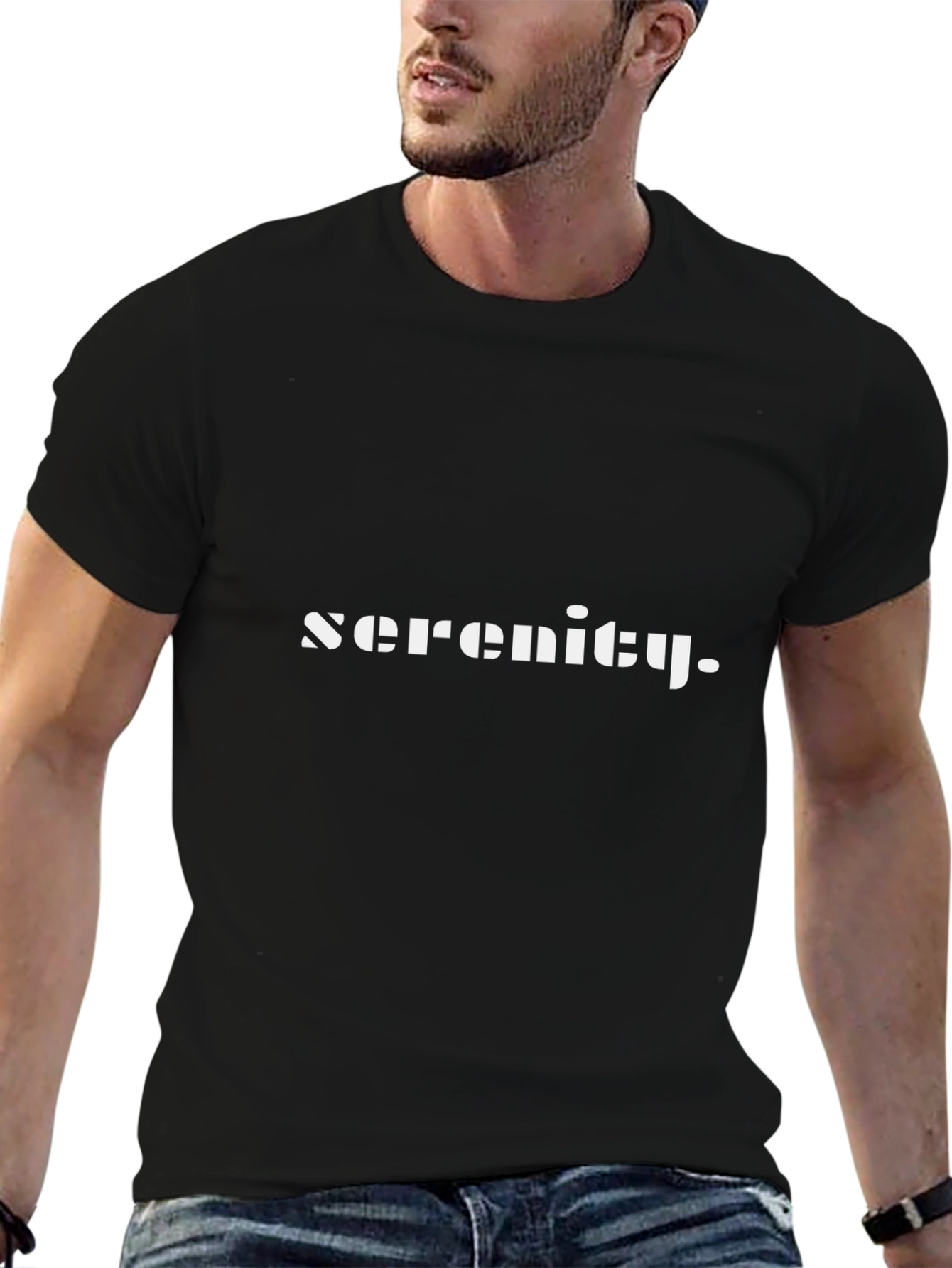 Serenity Black T-Shirt - Modern Minimalist Design