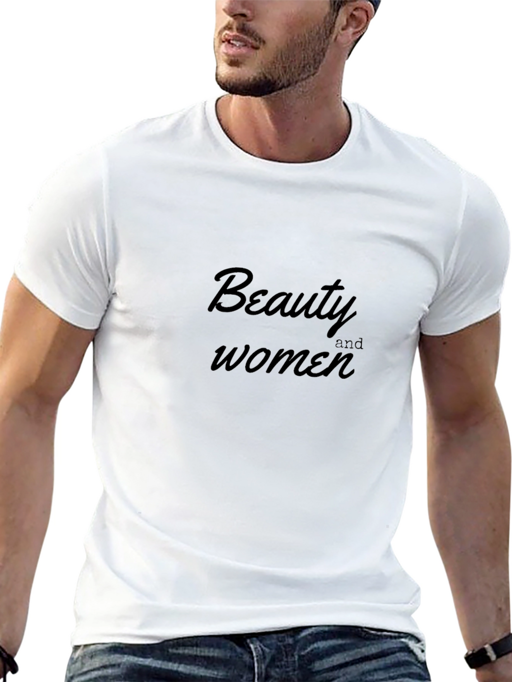 Beauty and Women Black T-Shirt