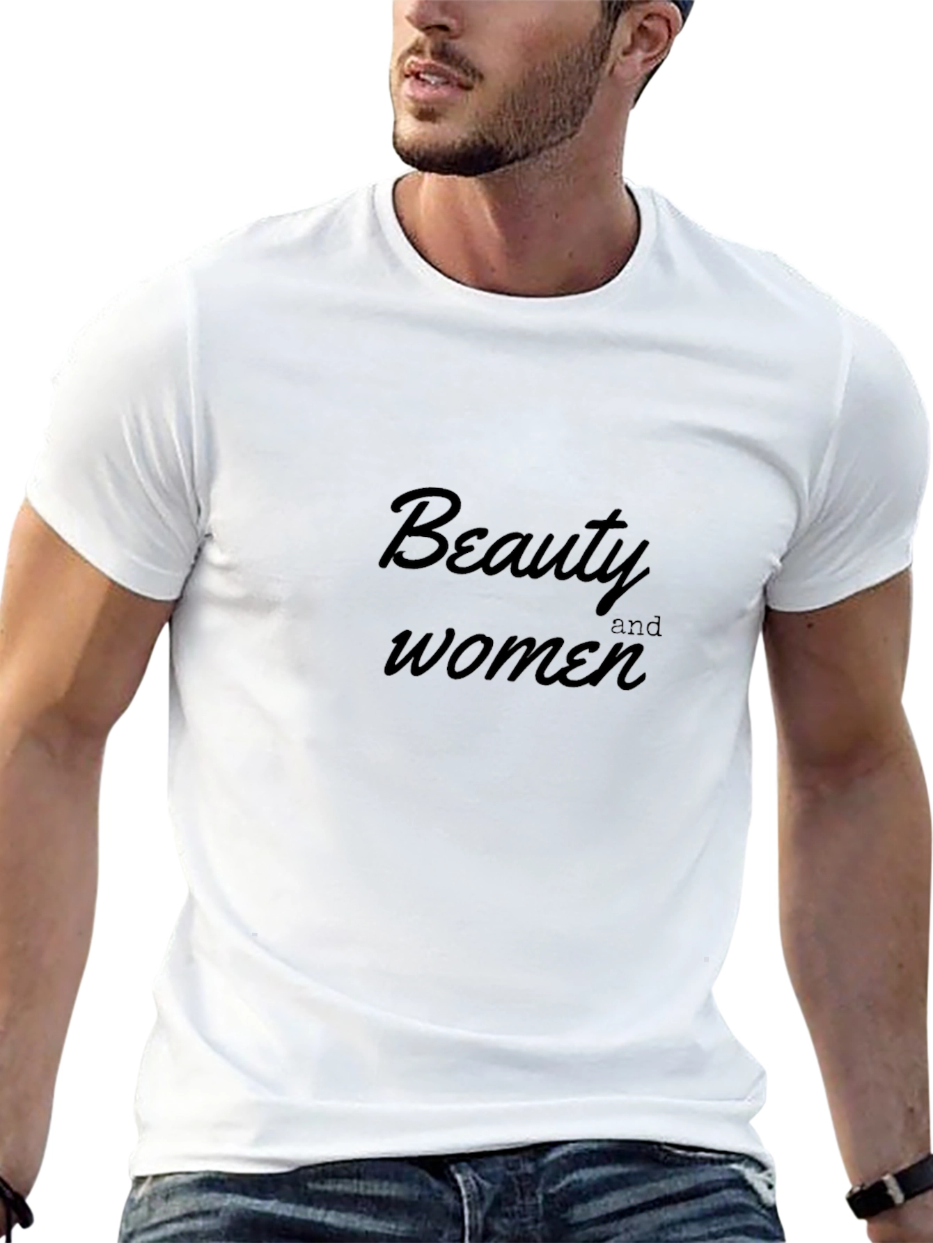Beauty and Women Black T-Shirt