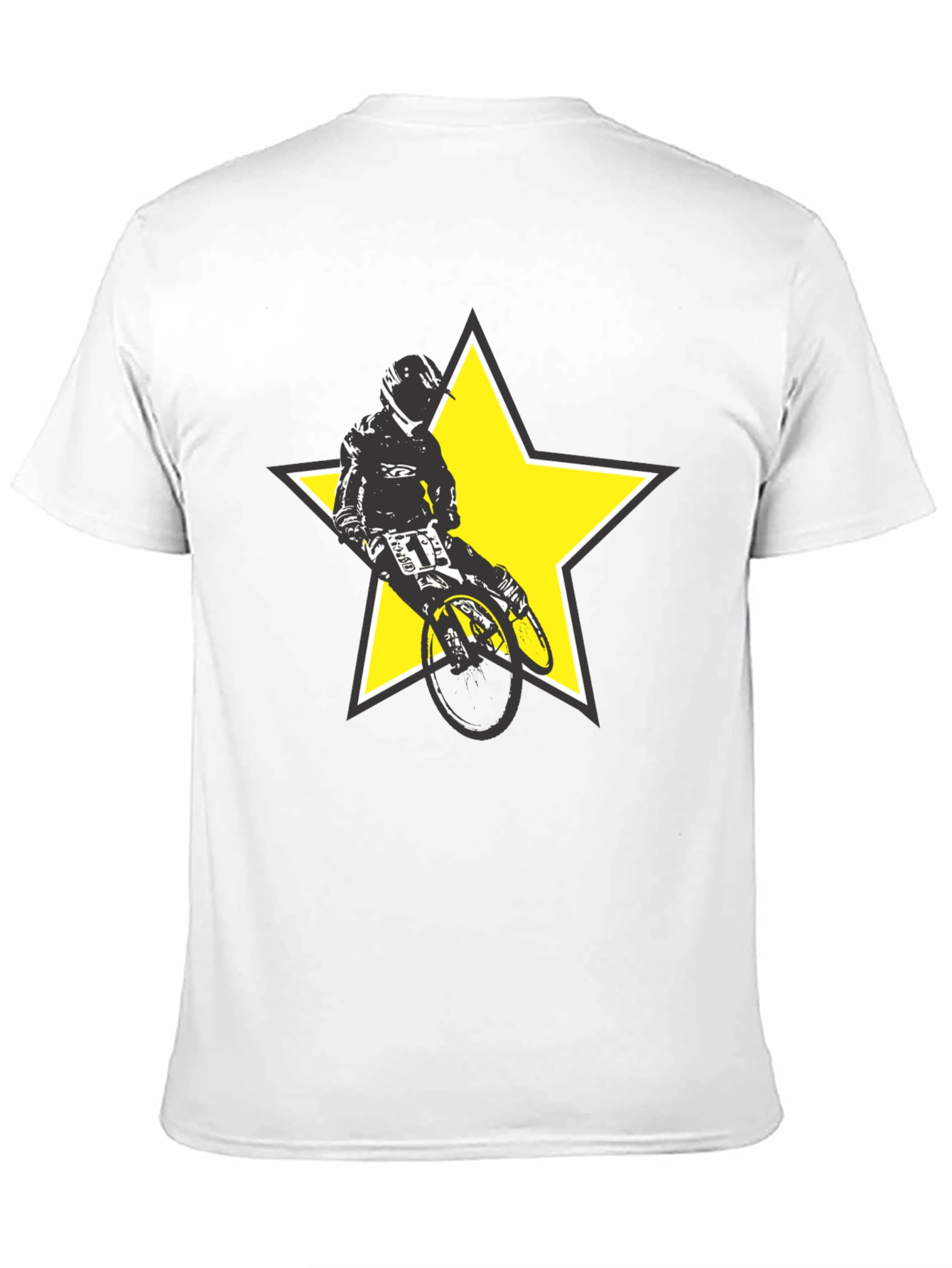 BMX Rider Star Graphic Tee - Stylish Black T-Shirt