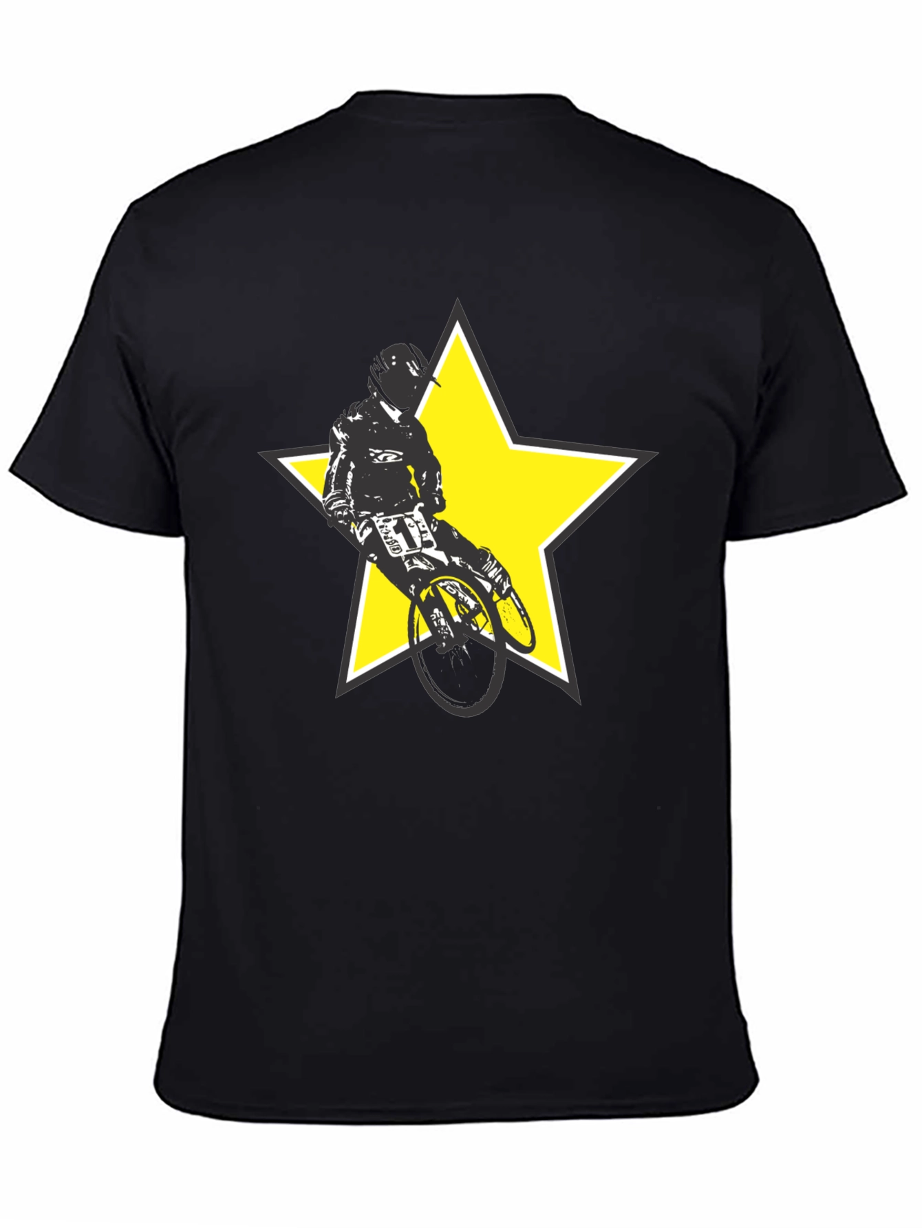 BMX Rider Star Graphic Tee - Stylish Black T-Shirt