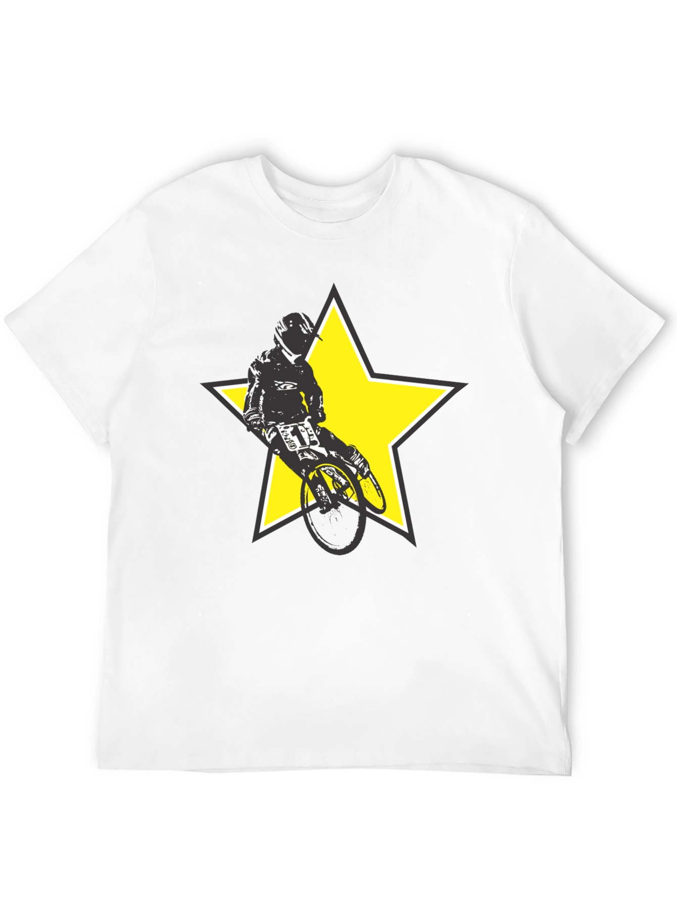 BMX Rider Star Graphic Tee - Stylish Black T-Shirt