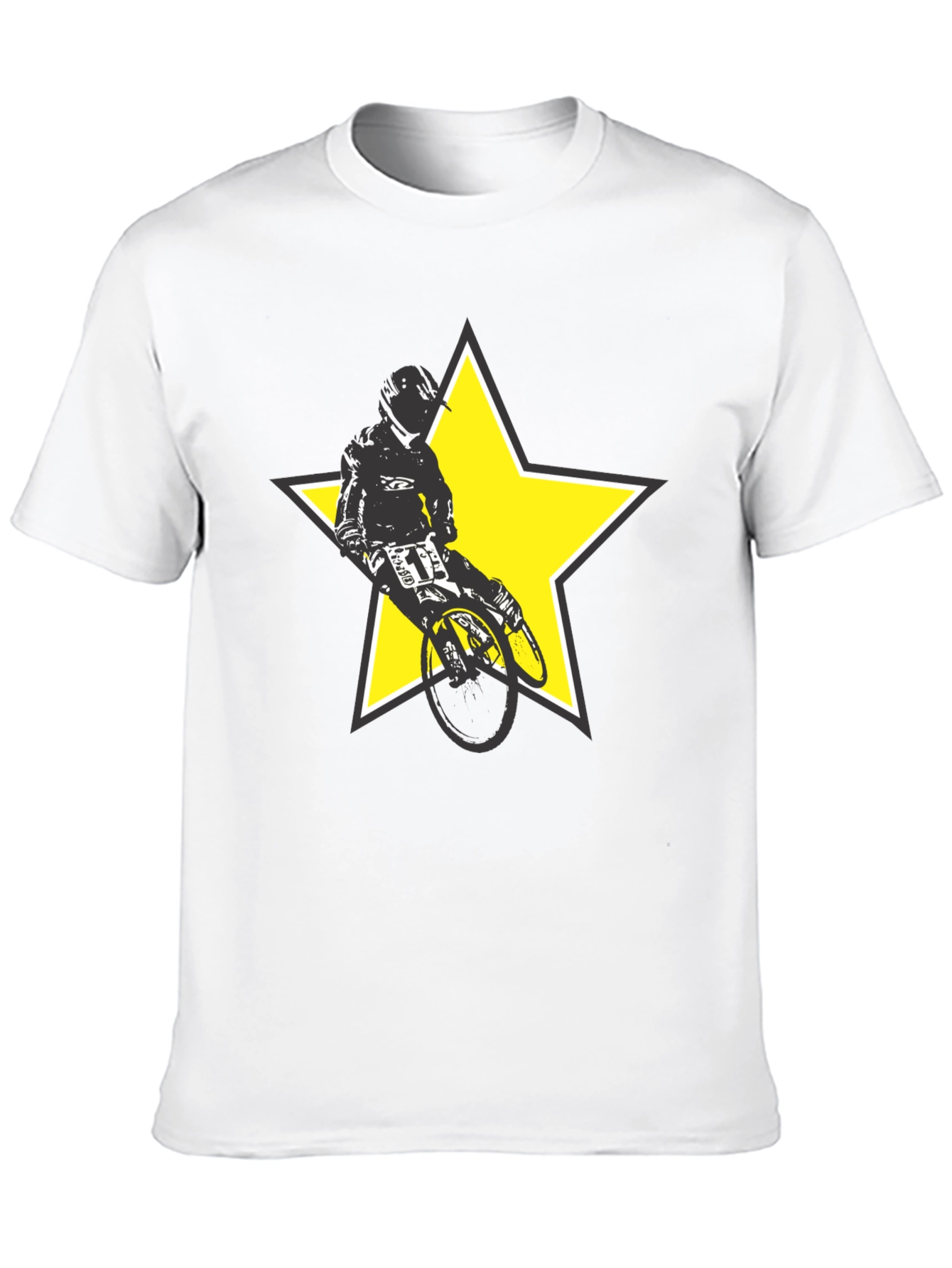 BMX Rider Star Graphic Tee - Stylish Black T-Shirt