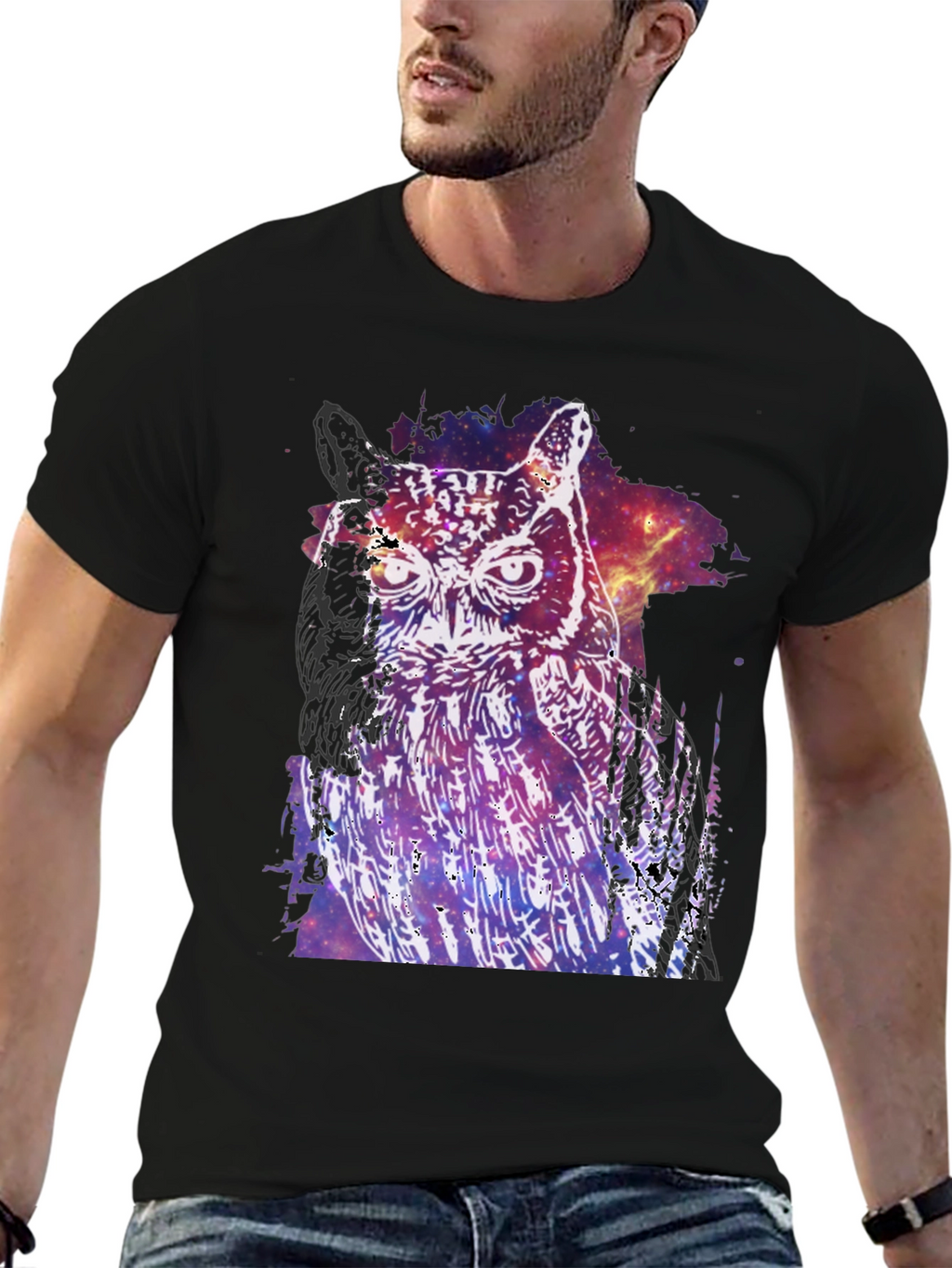 Cosmic Owl Graphic T-Shirt