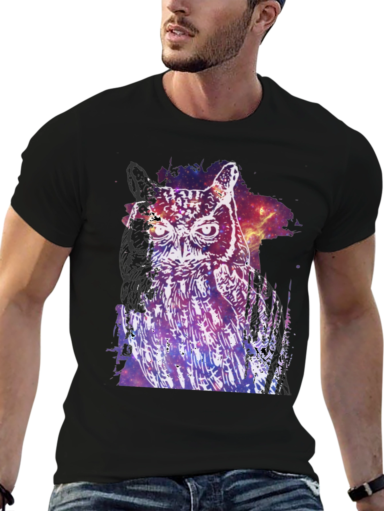 Cosmic Owl Graphic T-Shirt