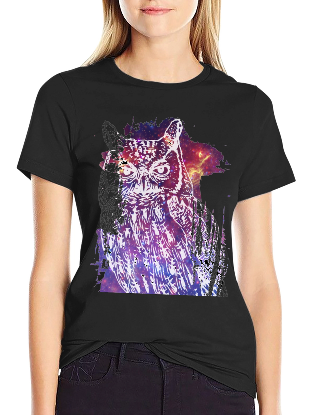 Cosmic Owl Graphic T-Shirt