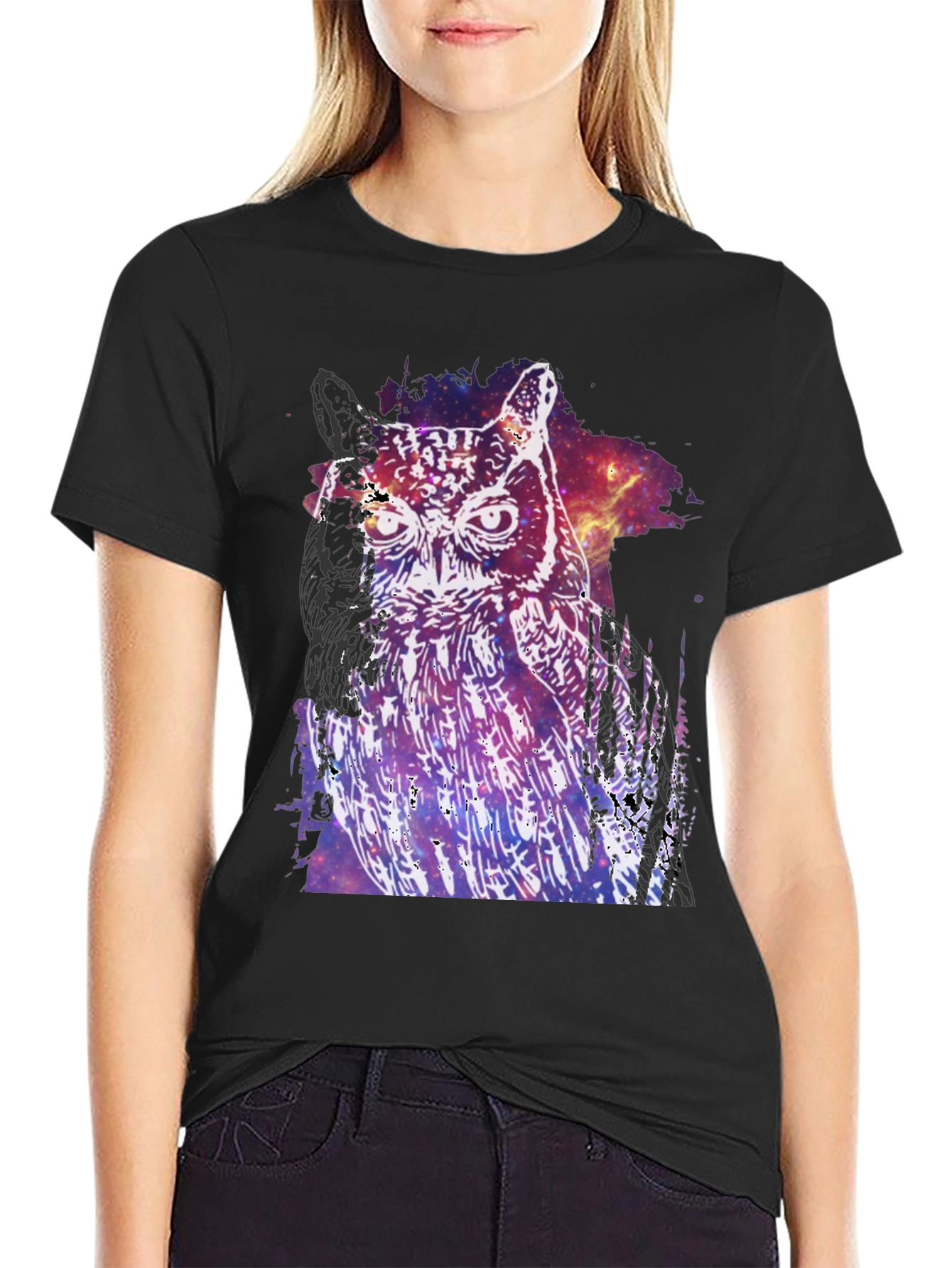 Cosmic Owl Graphic T-Shirt