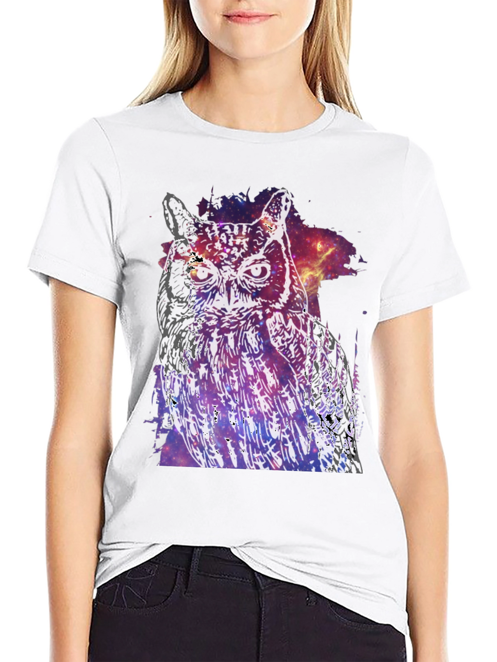 Cosmic Owl Graphic T-Shirt