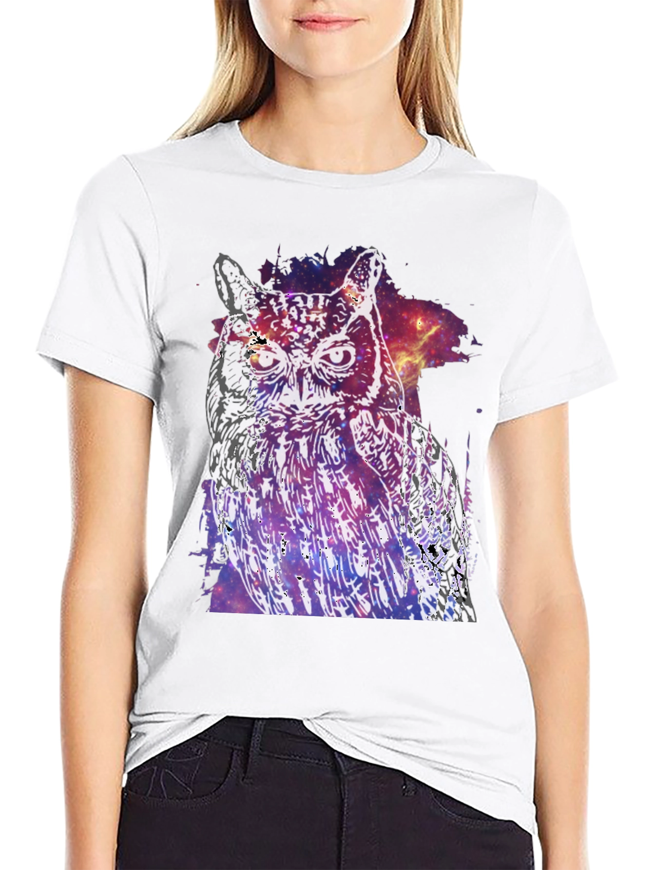 Cosmic Owl Graphic T-Shirt