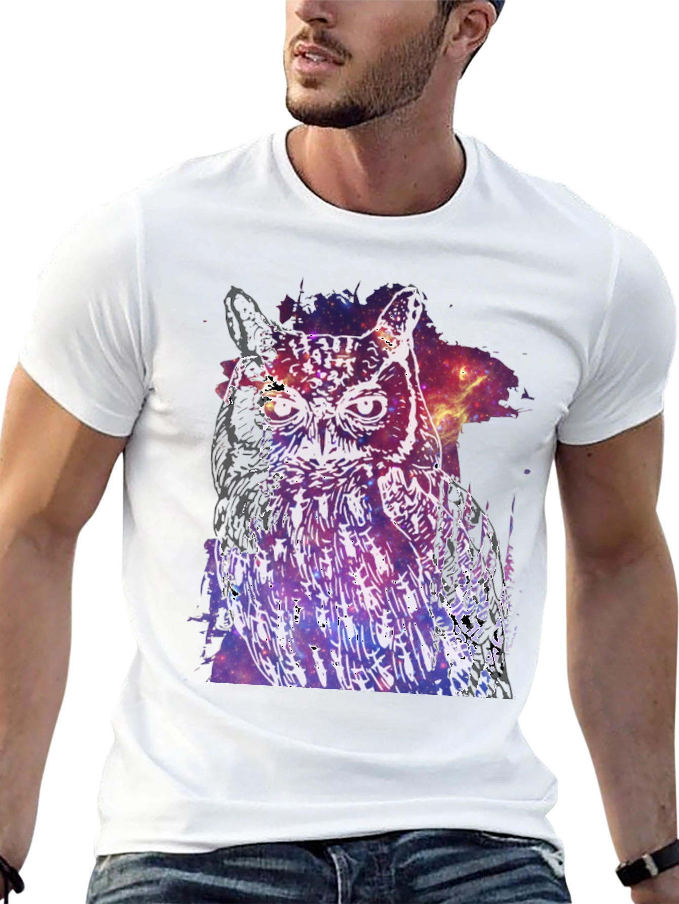 Cosmic Owl Graphic T-Shirt