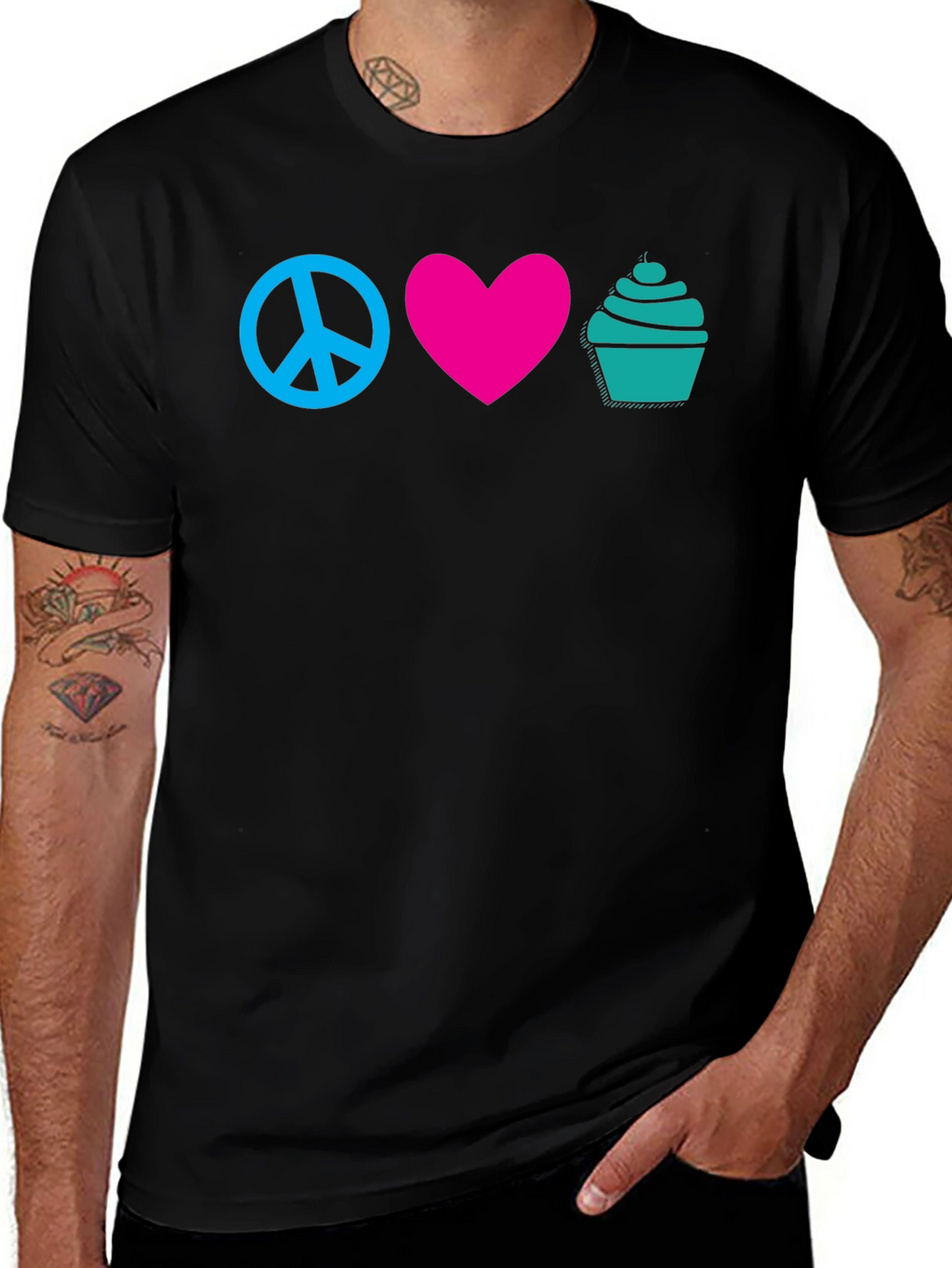 Peace Love Cupcakes Graphic Tee