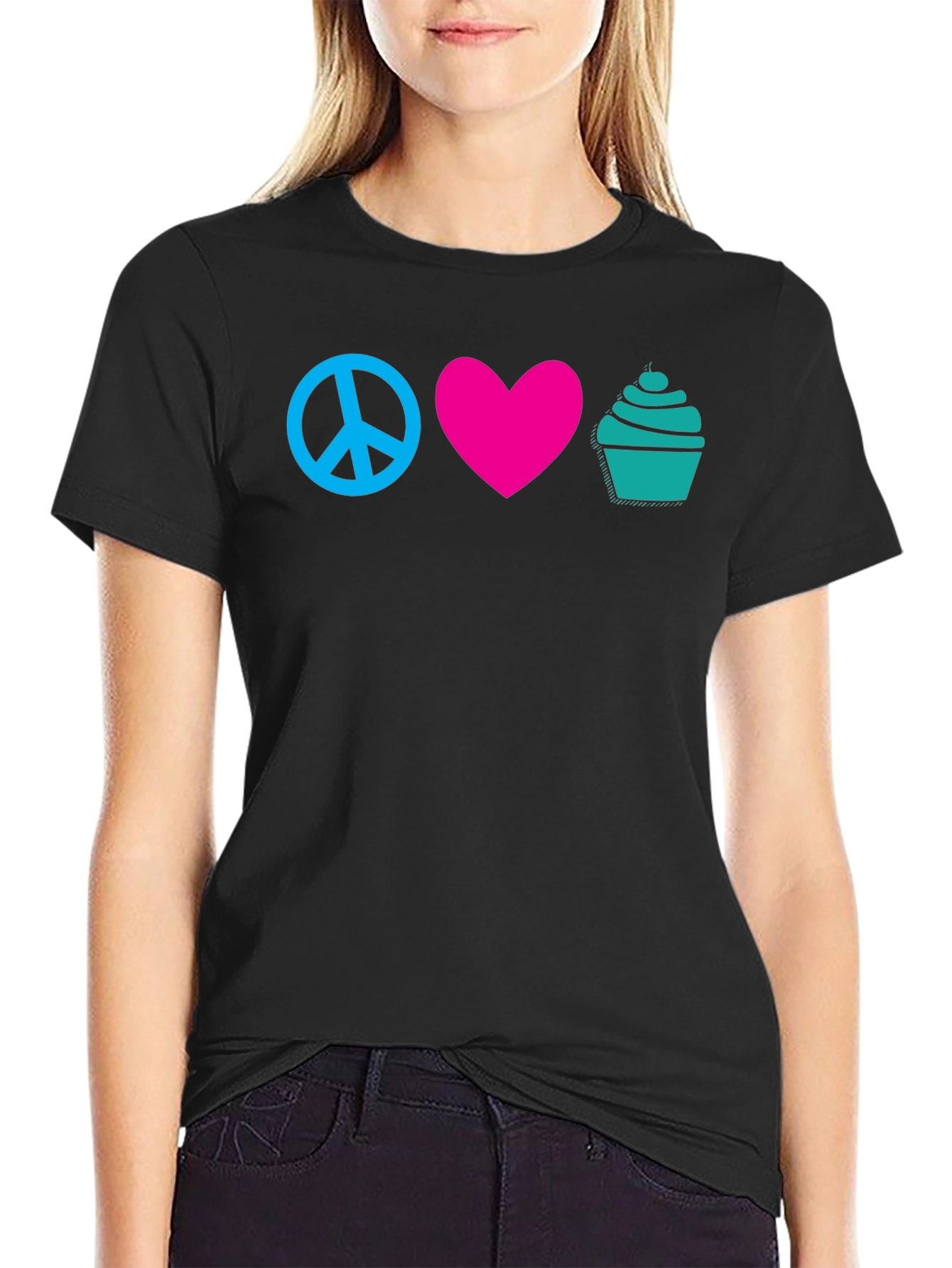 Peace Love Cupcakes Graphic Tee