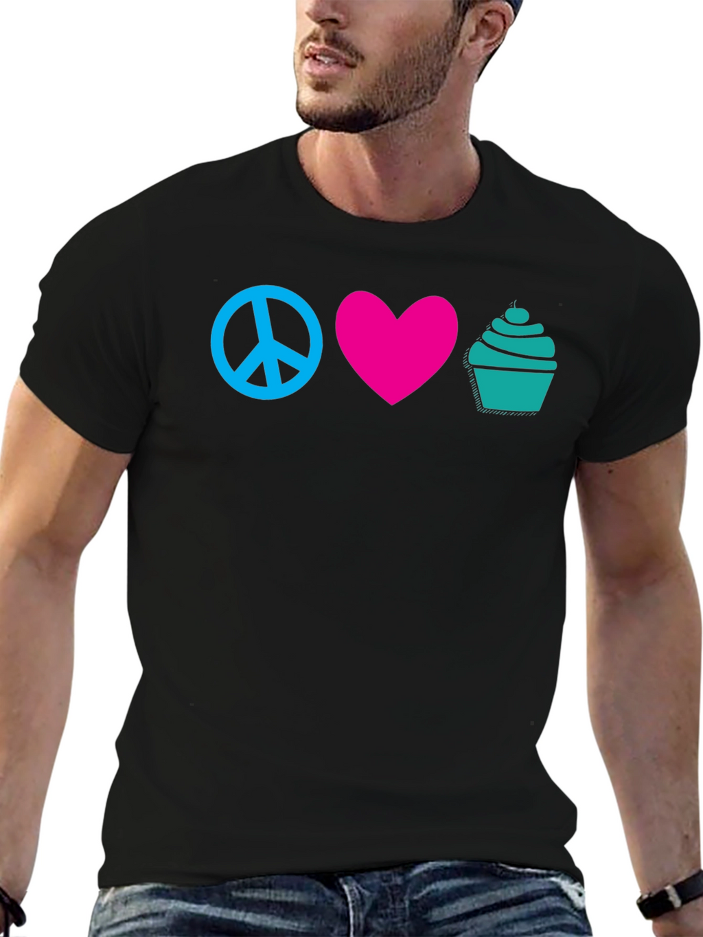 Peace Love Cupcakes Graphic Tee