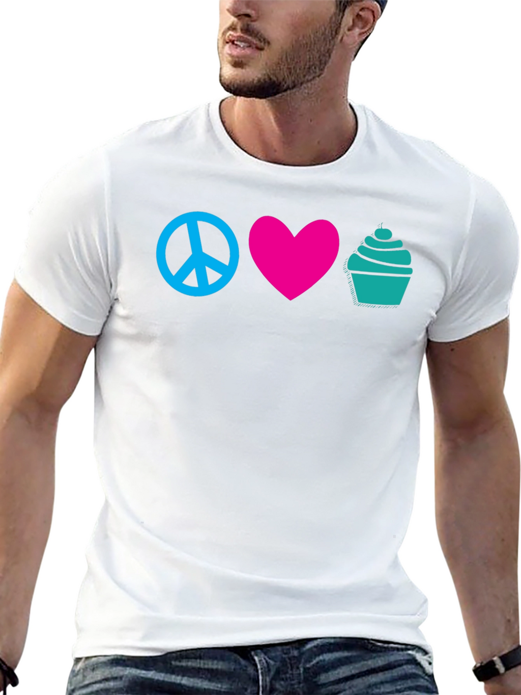Peace Love Cupcakes Graphic Tee