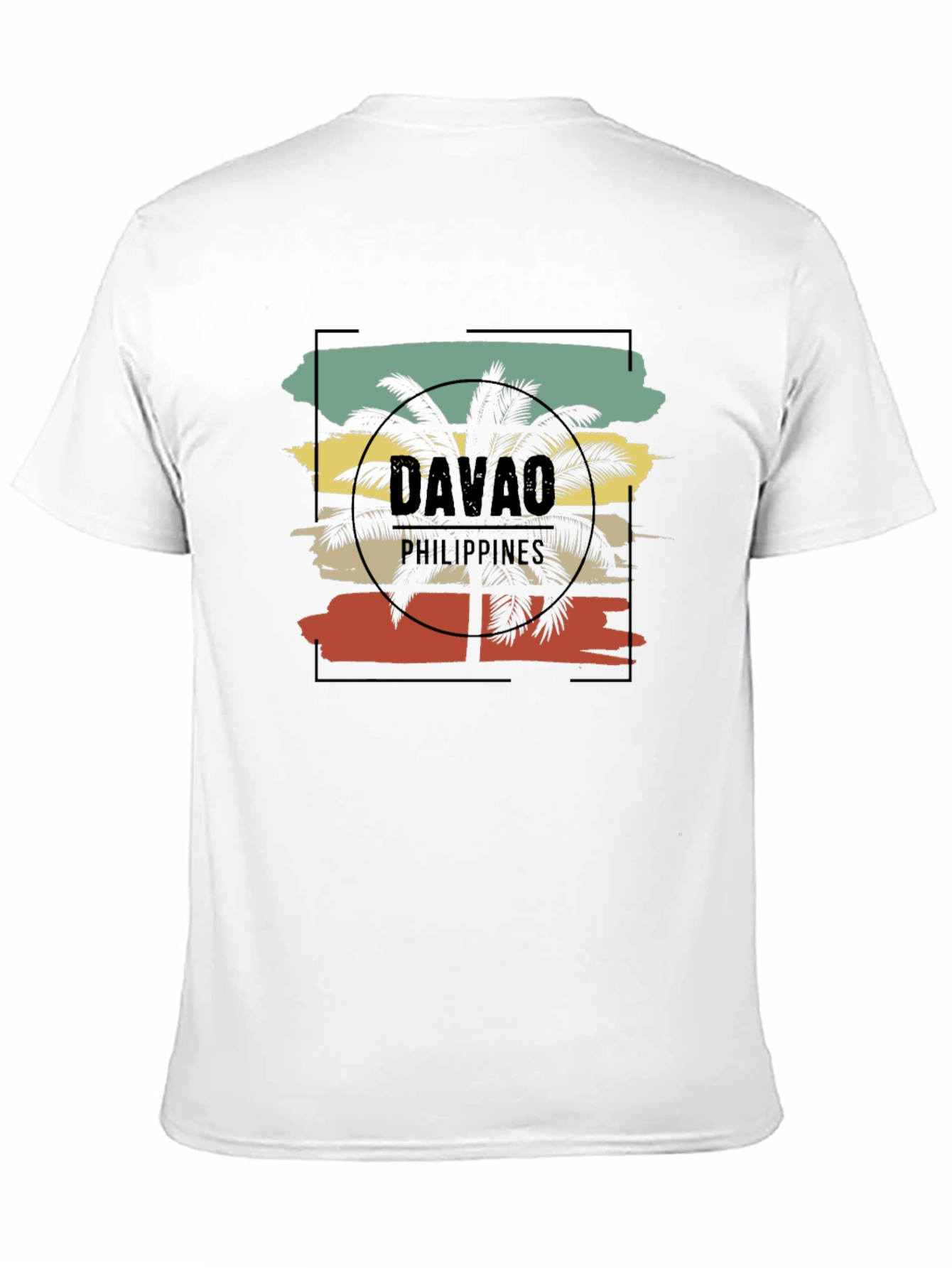 Davao Philippines T-Shirt Palm Tree Graphic Tee Black