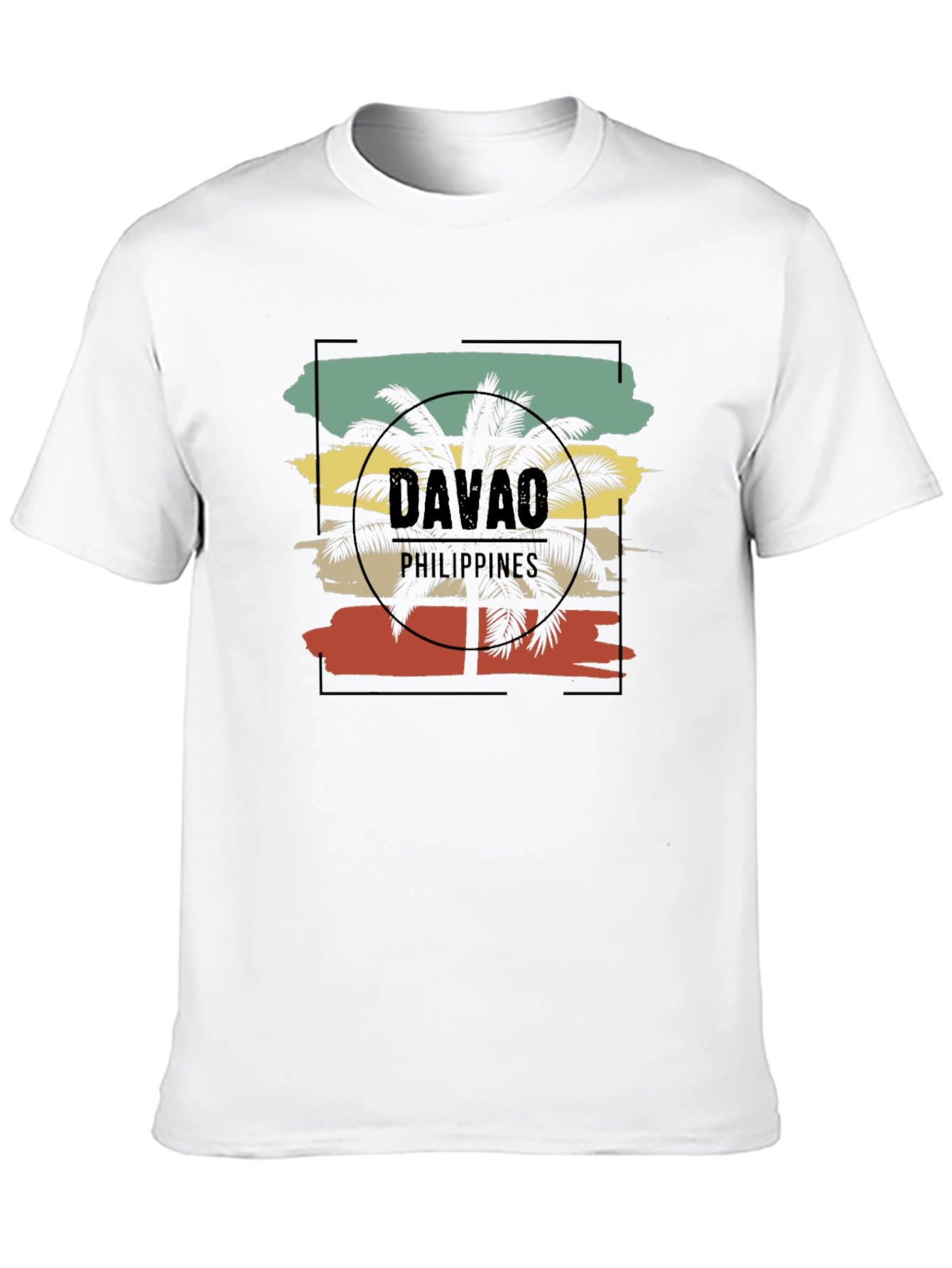 Davao Philippines T-Shirt Palm Tree Graphic Tee Black