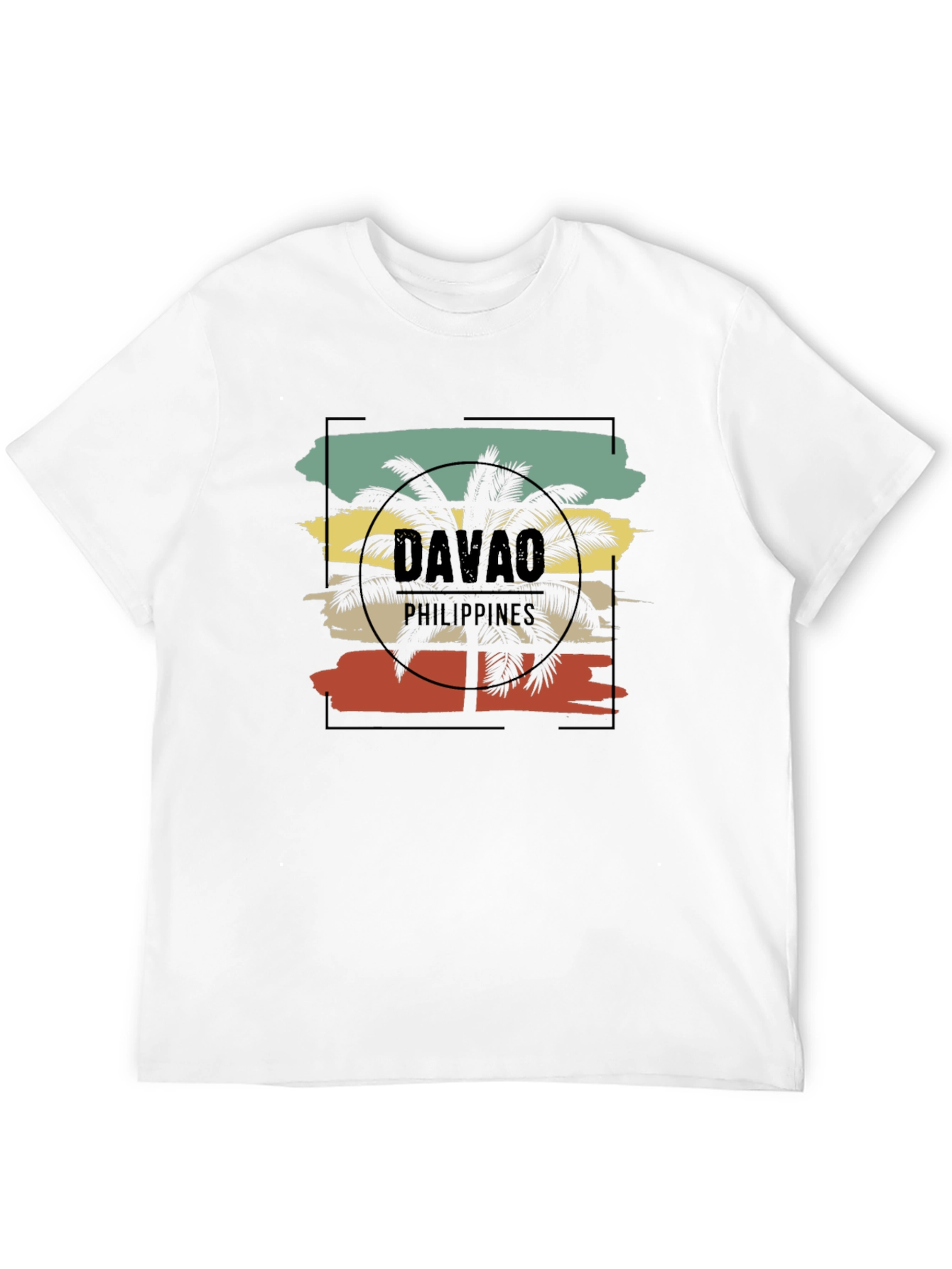 Davao Philippines T-Shirt Palm Tree Graphic Tee Black