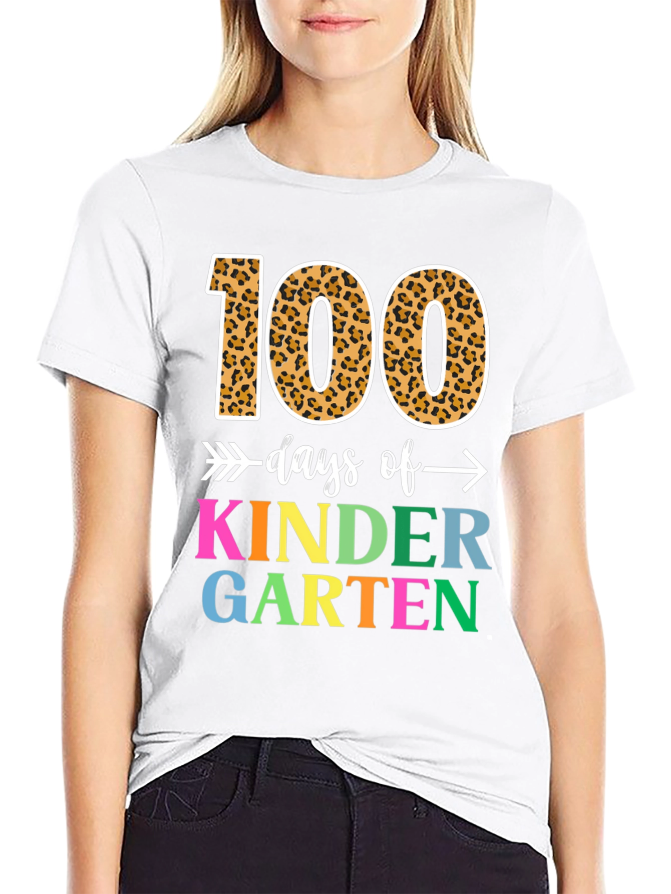 100 Days of Kindergarten T-Shirt Leopard Print Numbers