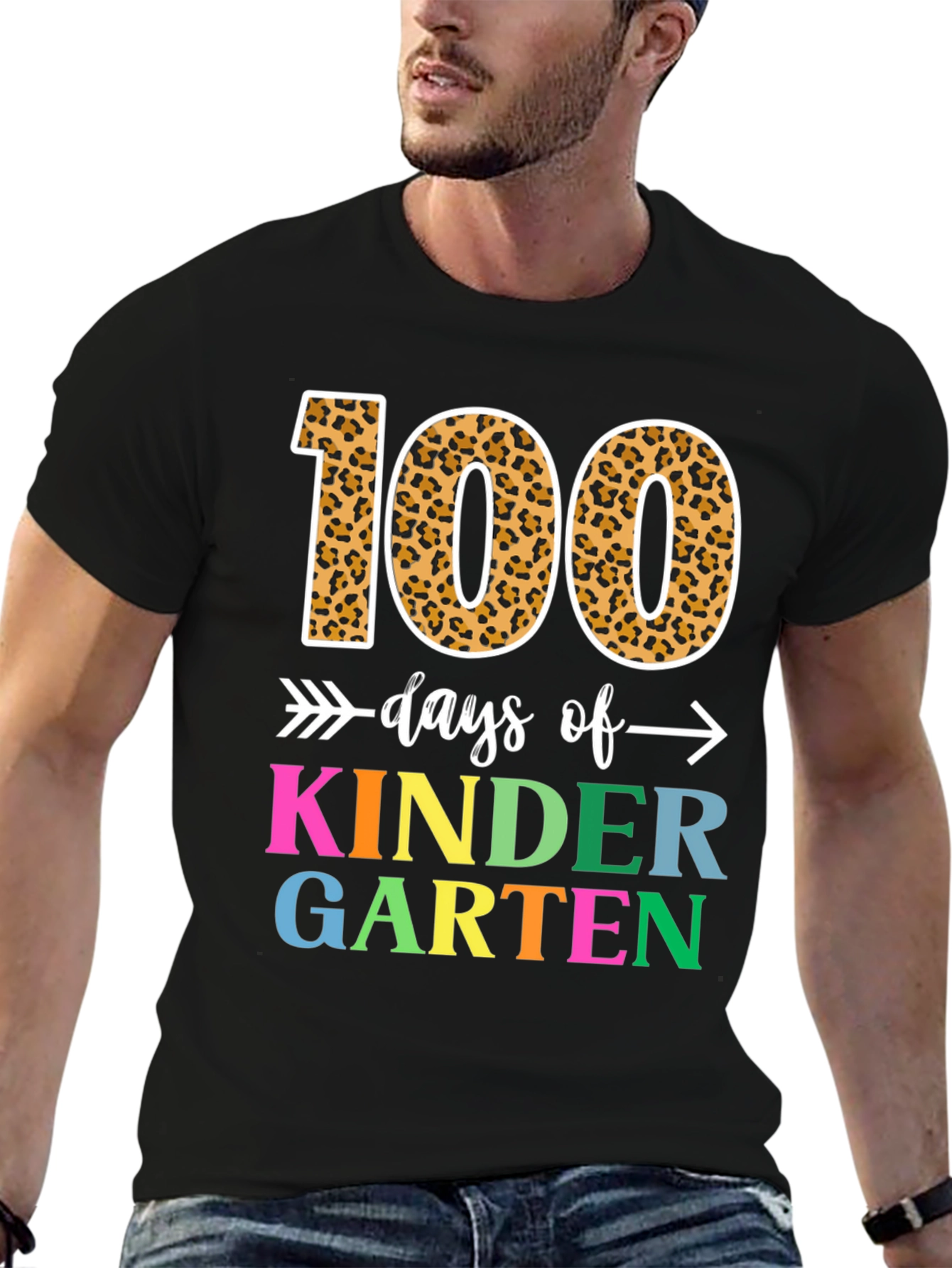 100 Days of Kindergarten T-Shirt Leopard Print Numbers