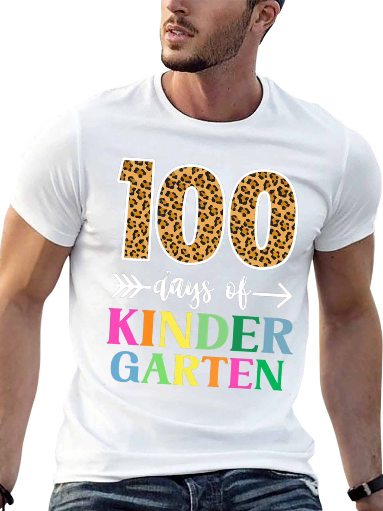 100 Days of Kindergarten T-Shirt Leopard Print Numbers