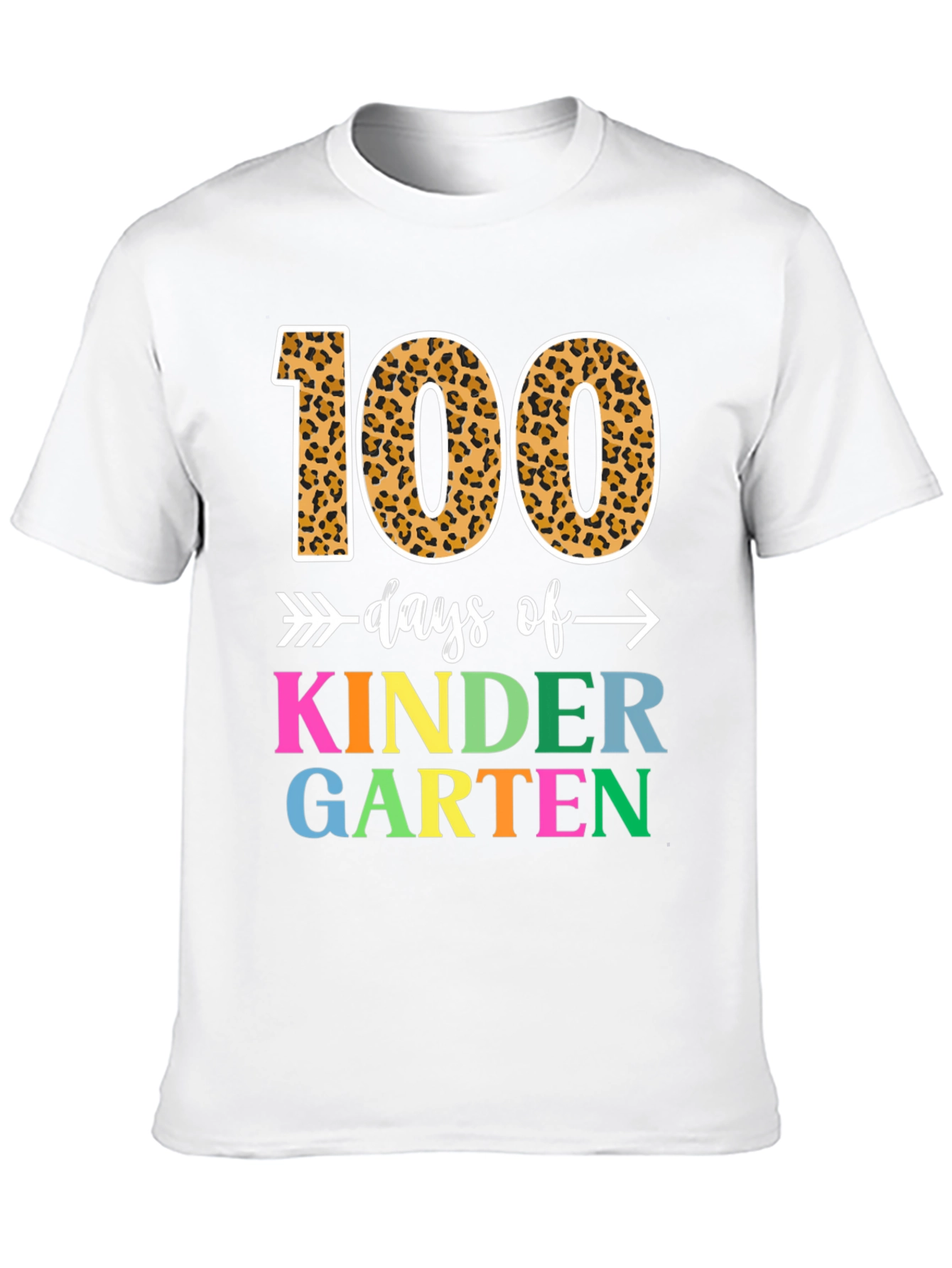 100 Days of Kindergarten T-Shirt Leopard Print Numbers