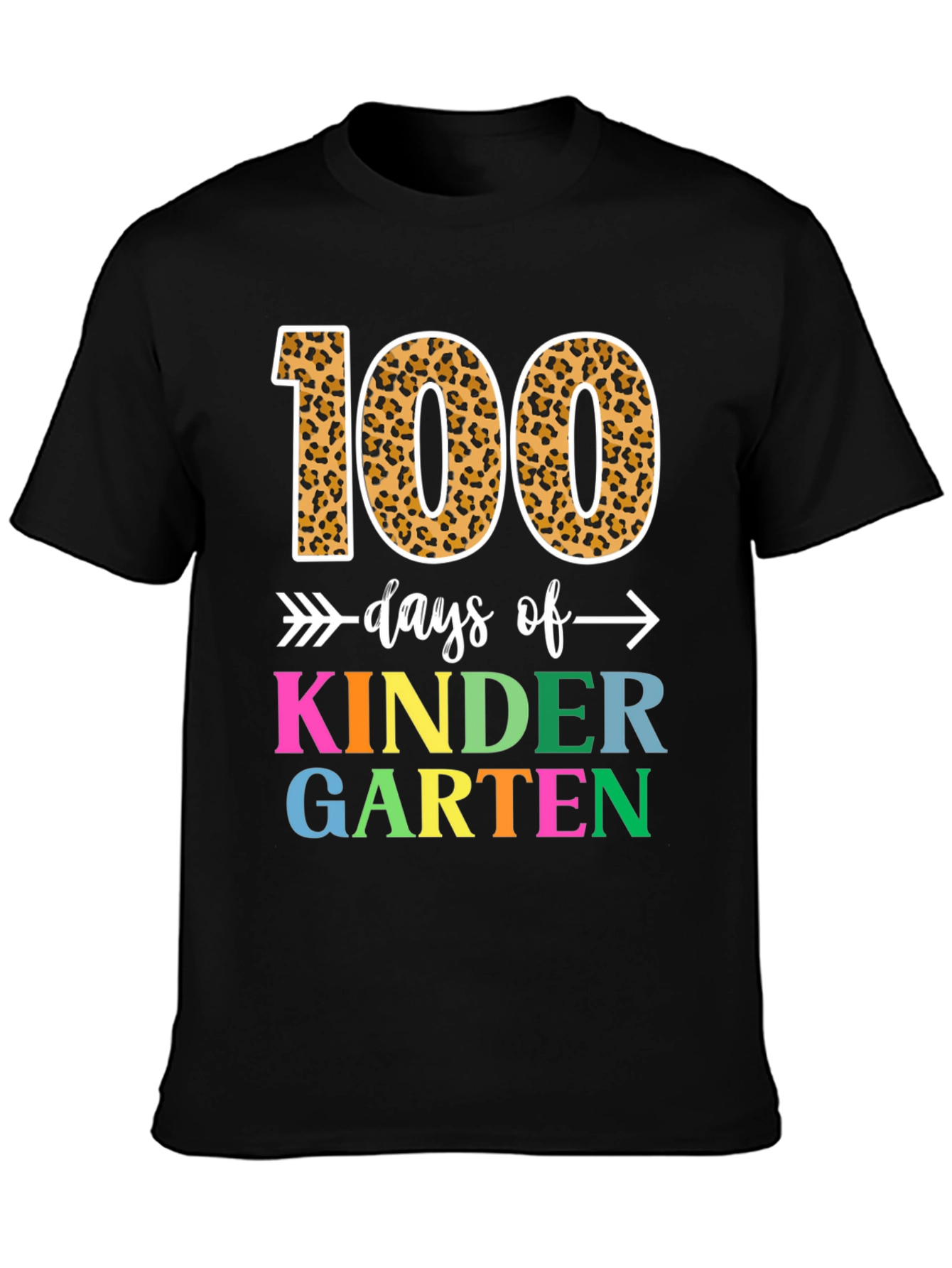 100 Days of Kindergarten T-Shirt Leopard Print Numbers