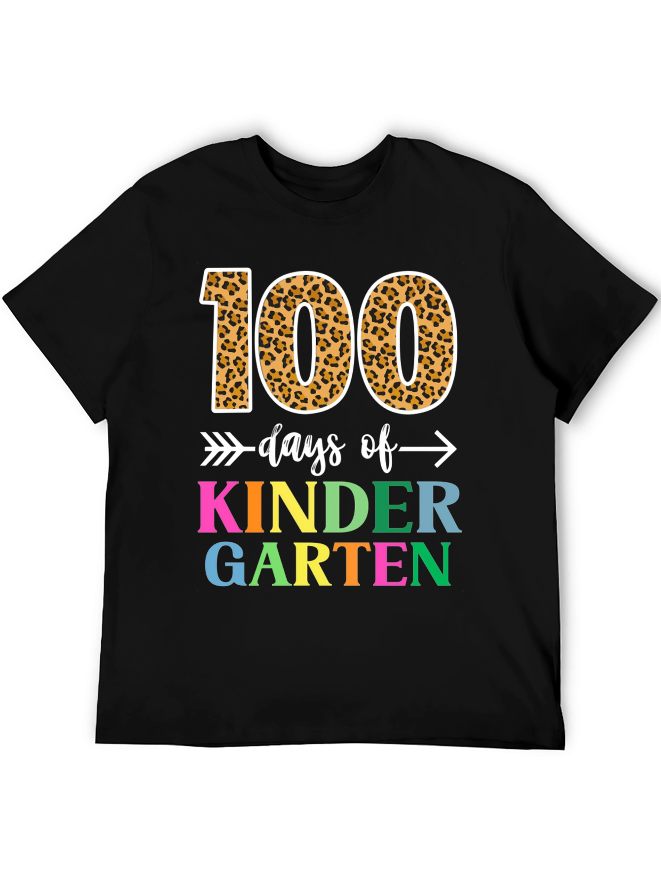 100 Days of Kindergarten T-Shirt Leopard Print Numbers