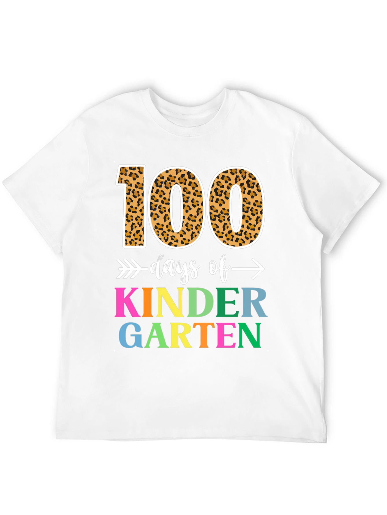 100 Days of Kindergarten T-Shirt Leopard Print Numbers