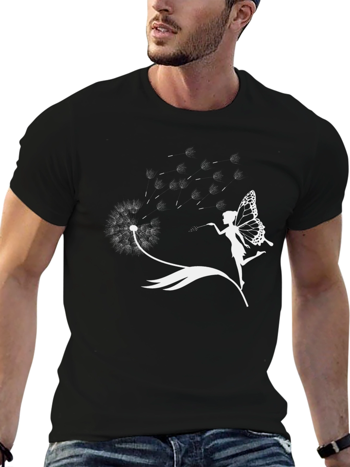 Dandelion Fairy Graphic T-Shirt - Black
