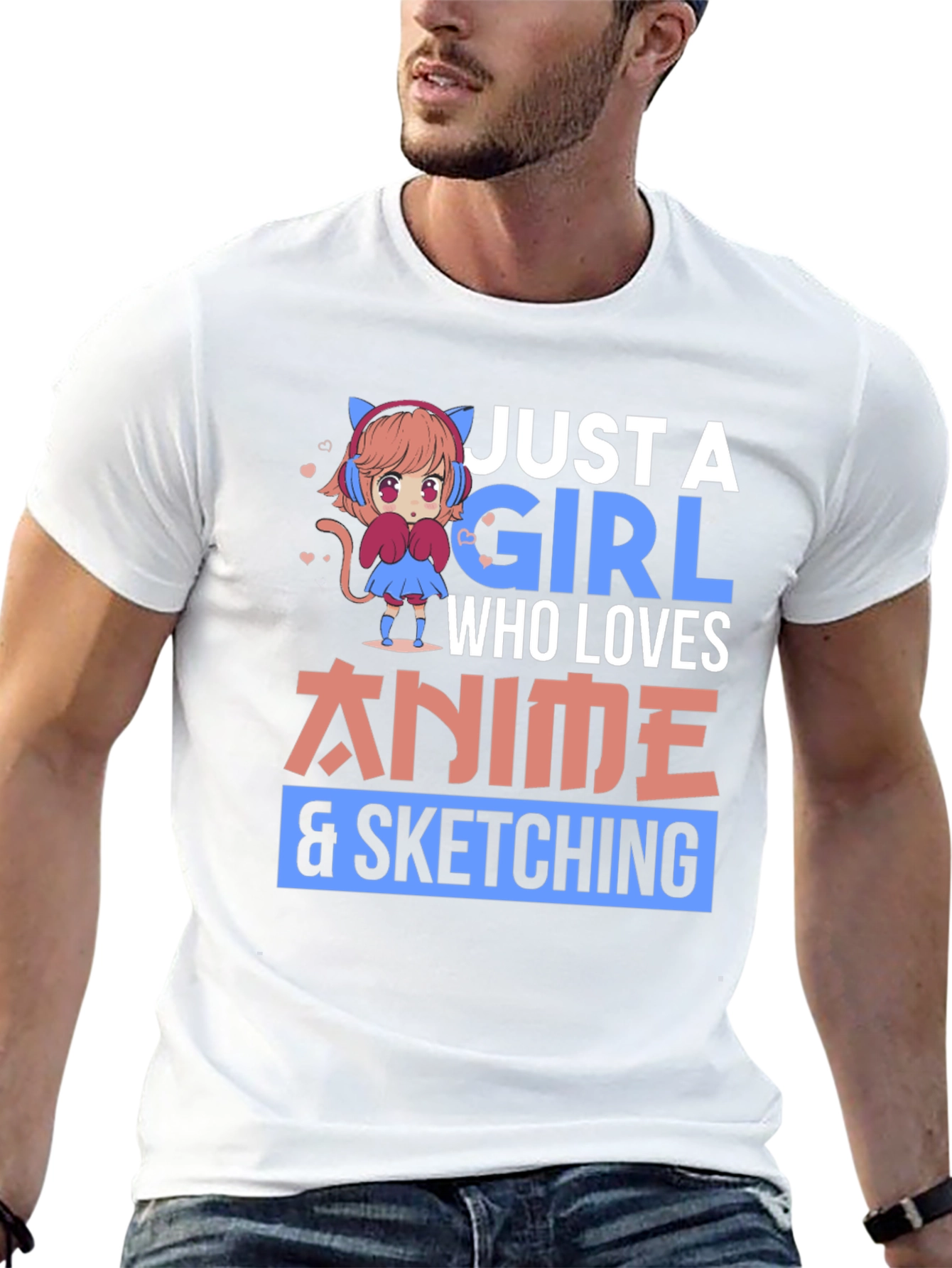 Anime Lover T-Shirt - Just A Girl Who Loves Anime & Sketching