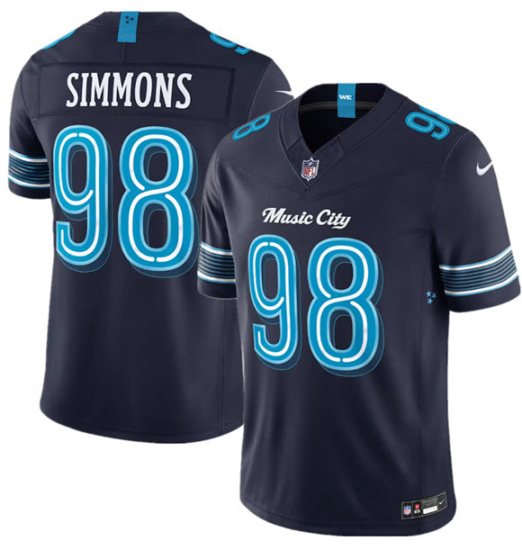 Men's Tennessee Titans #98 Jeffery Simmons Navy 2026 F.U.S.E. 'Music City' Rivalries Collection Limited Football Stitched Jersey