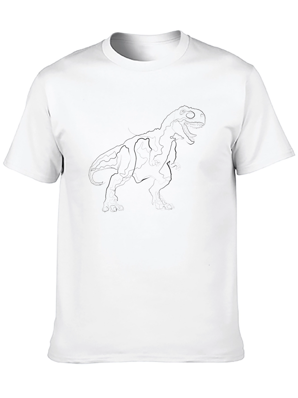 Black T-Rex Outline Graphic Tee