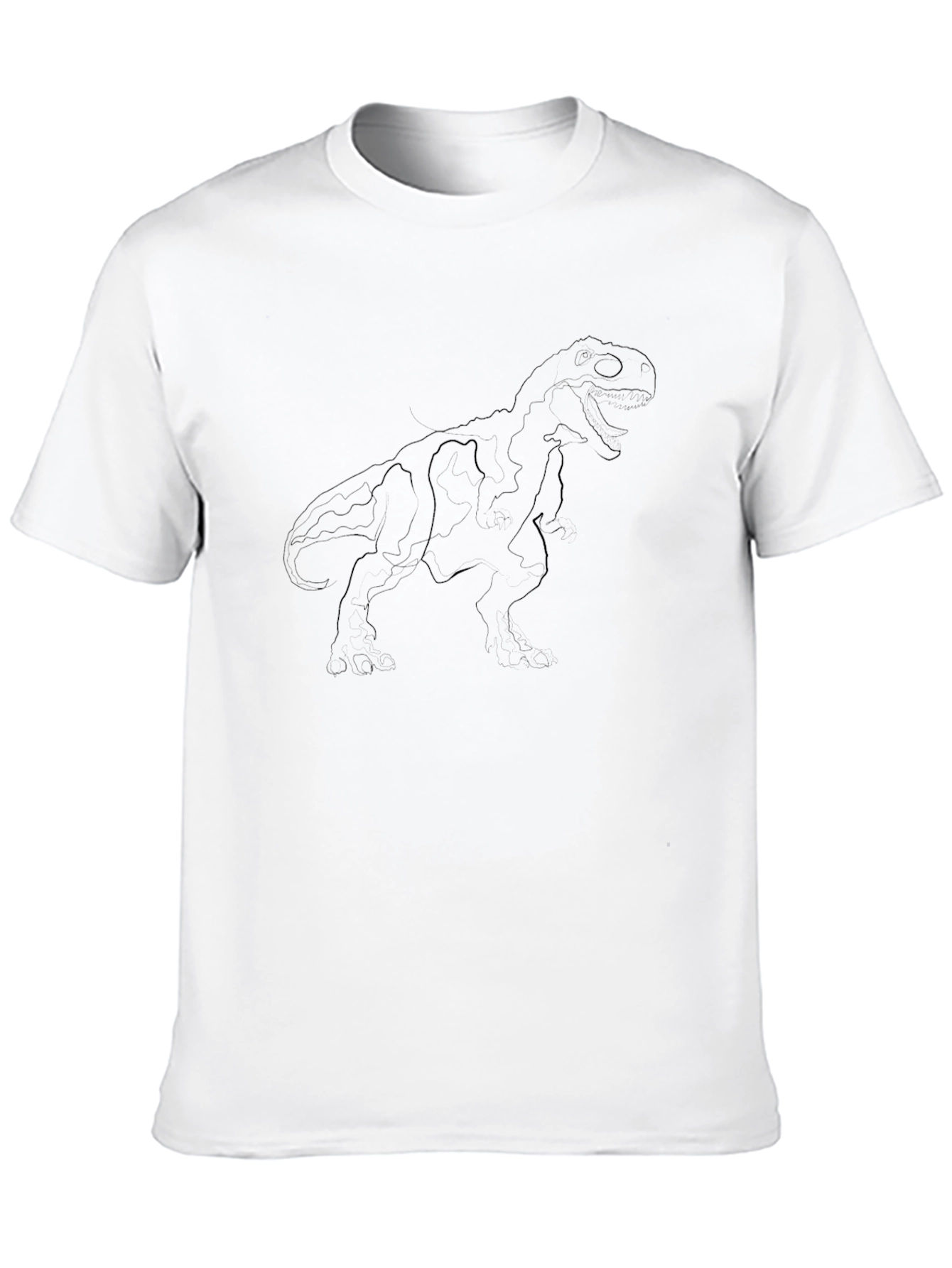 Black T-Rex Outline Graphic Tee