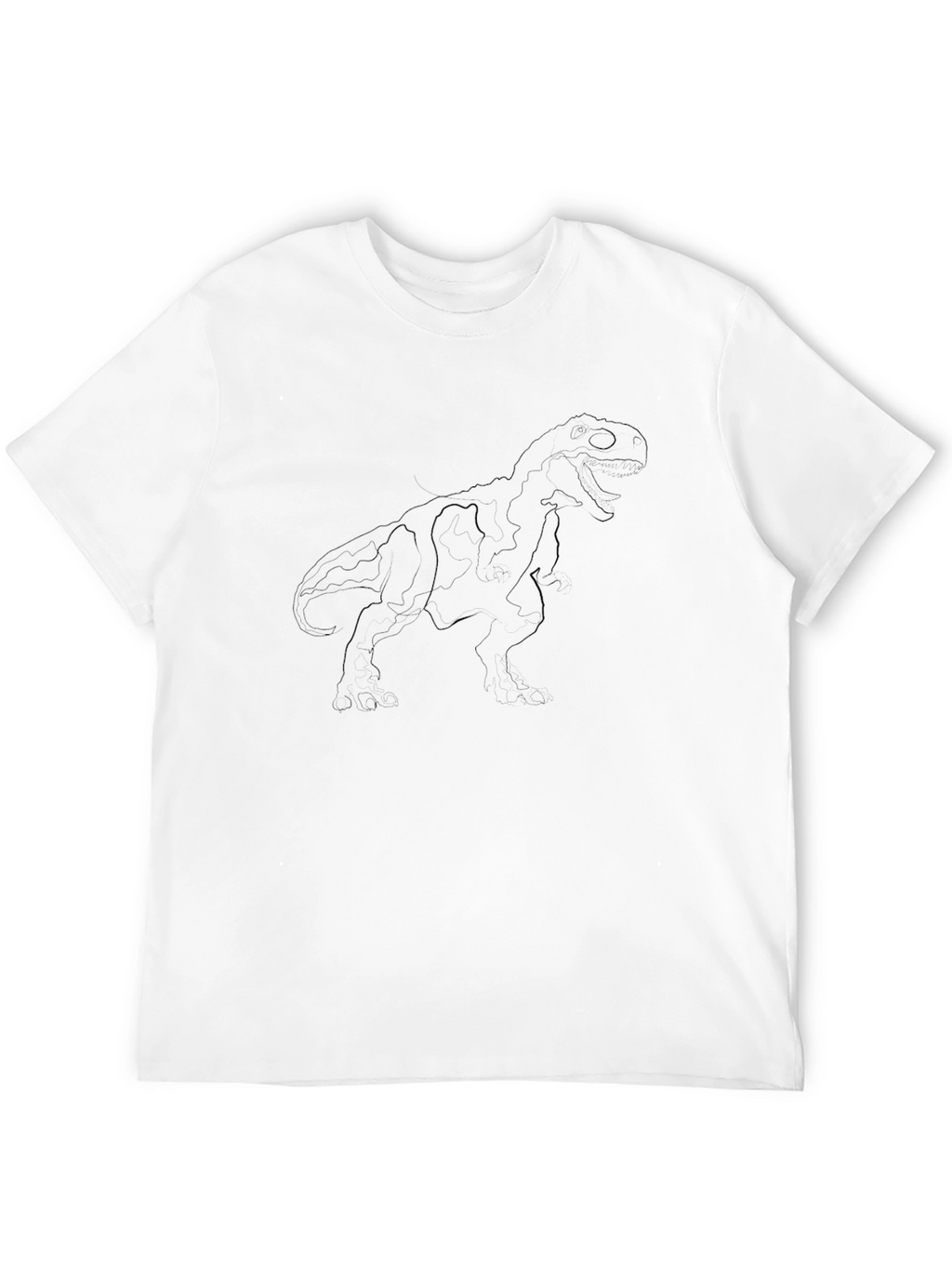 Black T-Rex Outline Graphic Tee