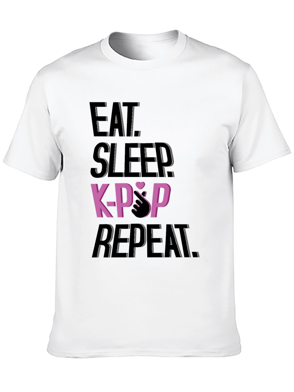 Eat Sleep K-Pop Repeat Black T-Shirt