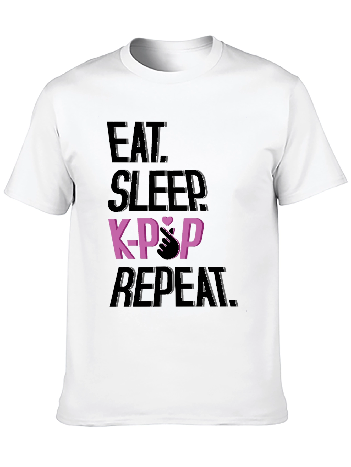 Eat Sleep K-Pop Repeat Black T-Shirt