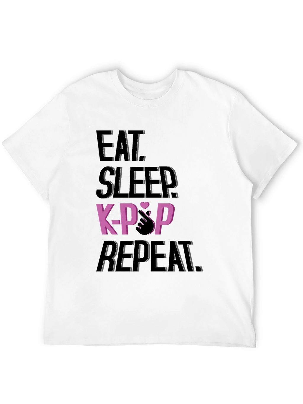 Eat Sleep K-Pop Repeat Black T-Shirt
