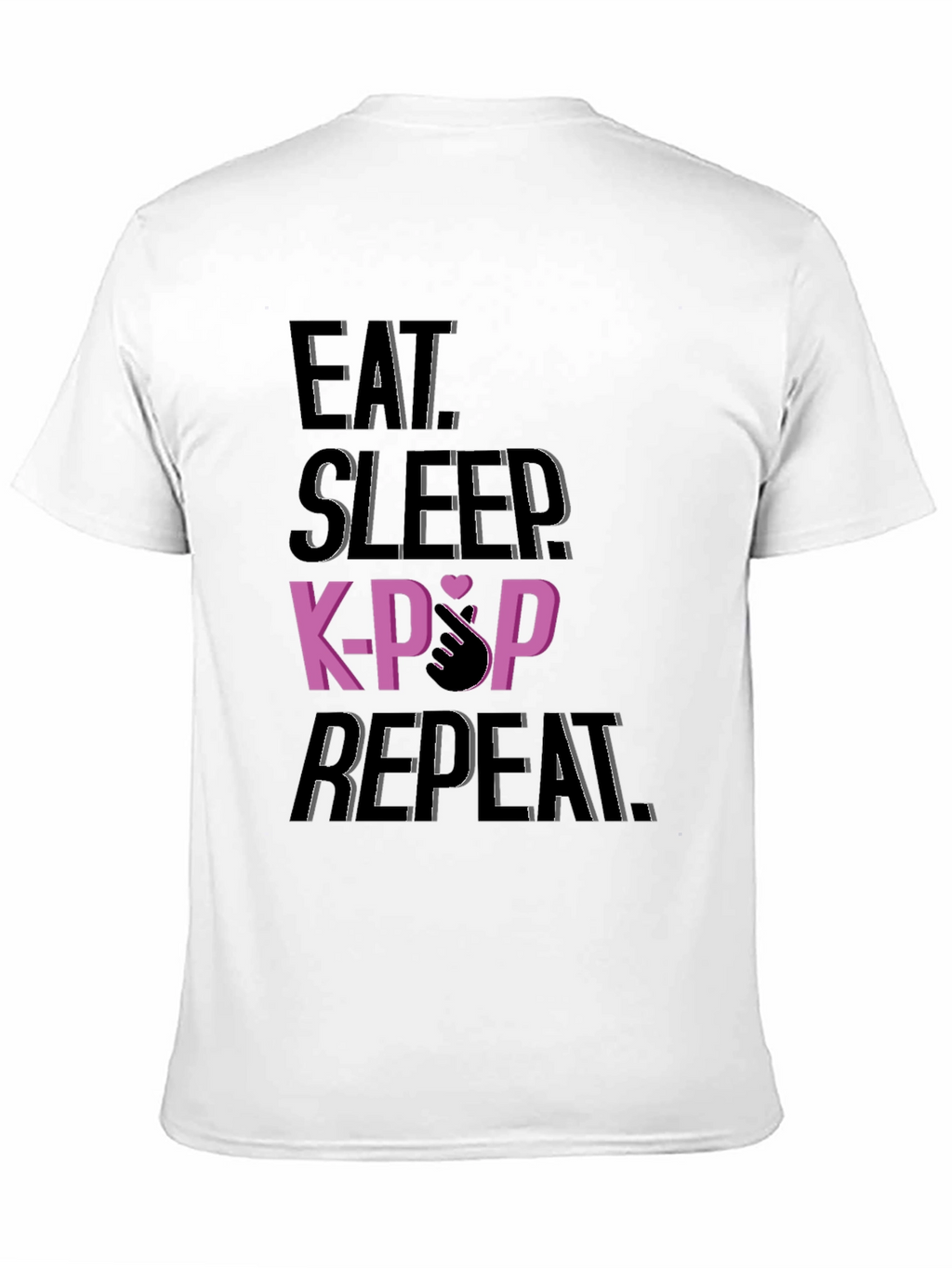 Eat Sleep K-Pop Repeat Black T-Shirt