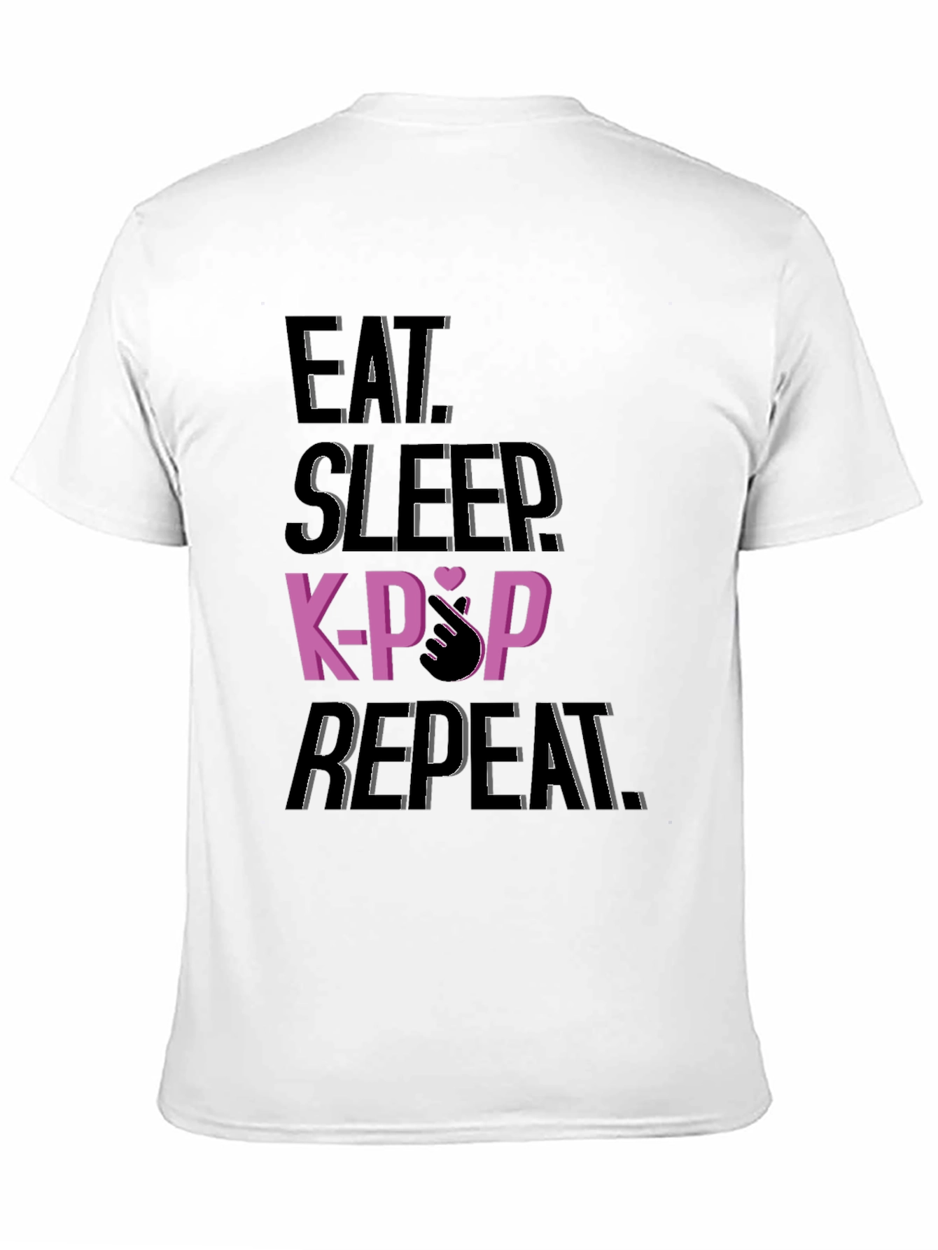 Eat Sleep K-Pop Repeat Black T-Shirt