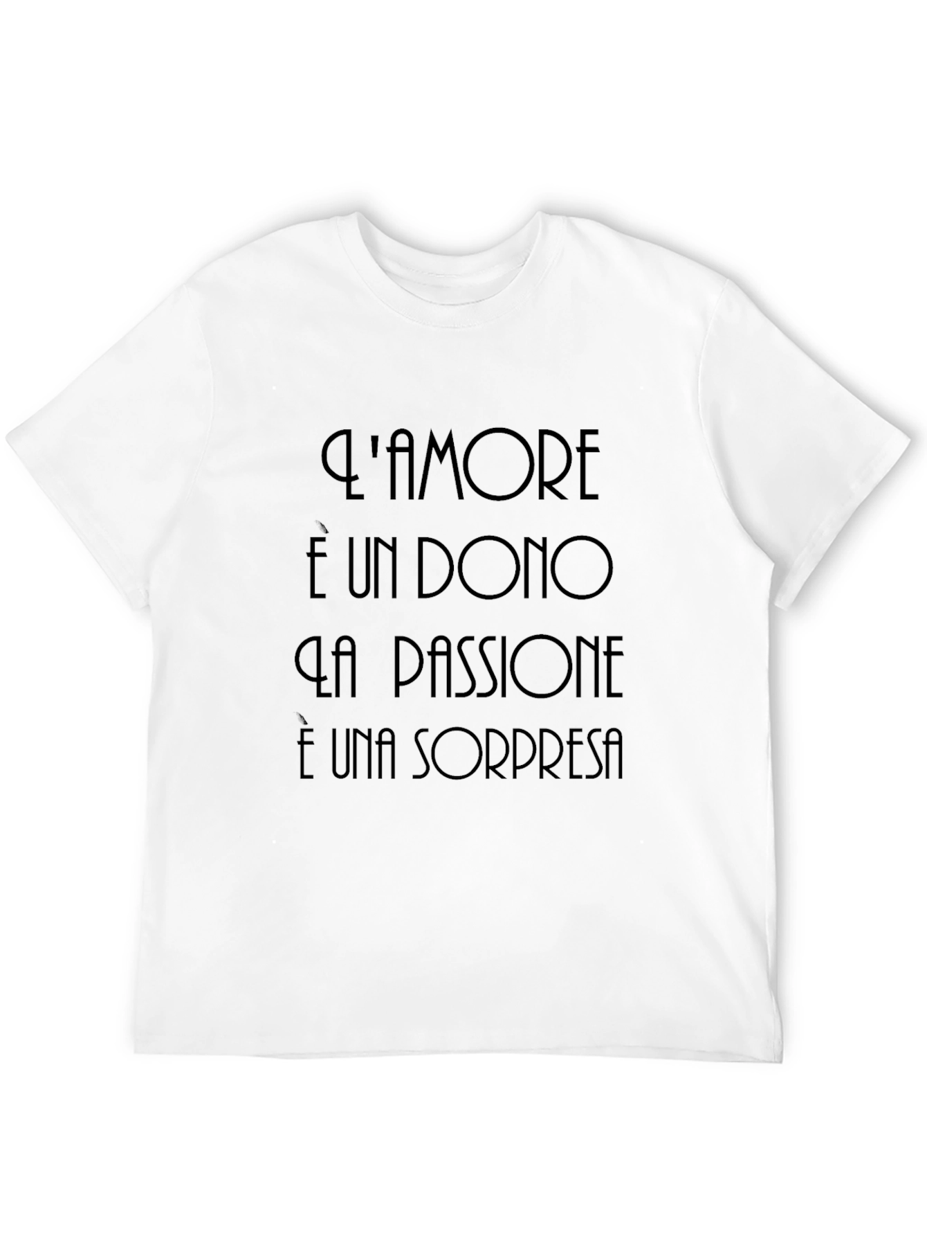 Black T-Shirt - Italian Love & Passion Quote