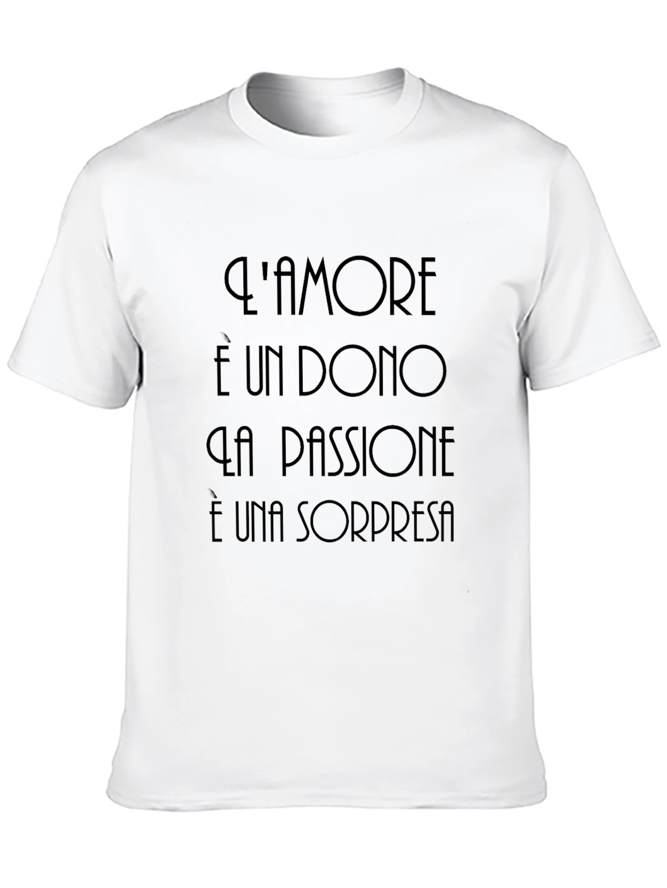 Black T-Shirt - Italian Love & Passion Quote